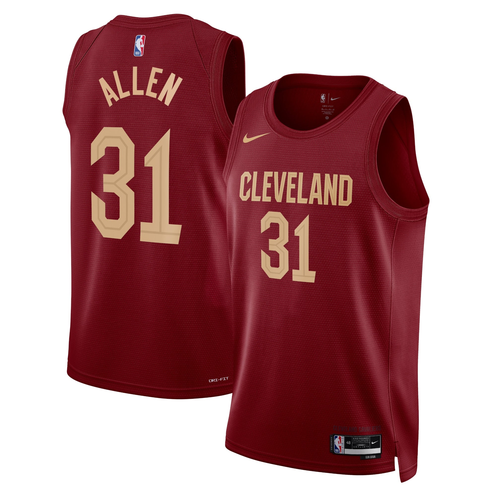 Jarrett Allen Cleveland Cavaliers Icon Edition Swingman Jersey - Maroon - Unisex