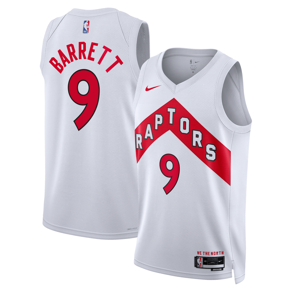 RJ Barrett Toronto Raptors Association Edition Swingman Jersey - White - Unisex
