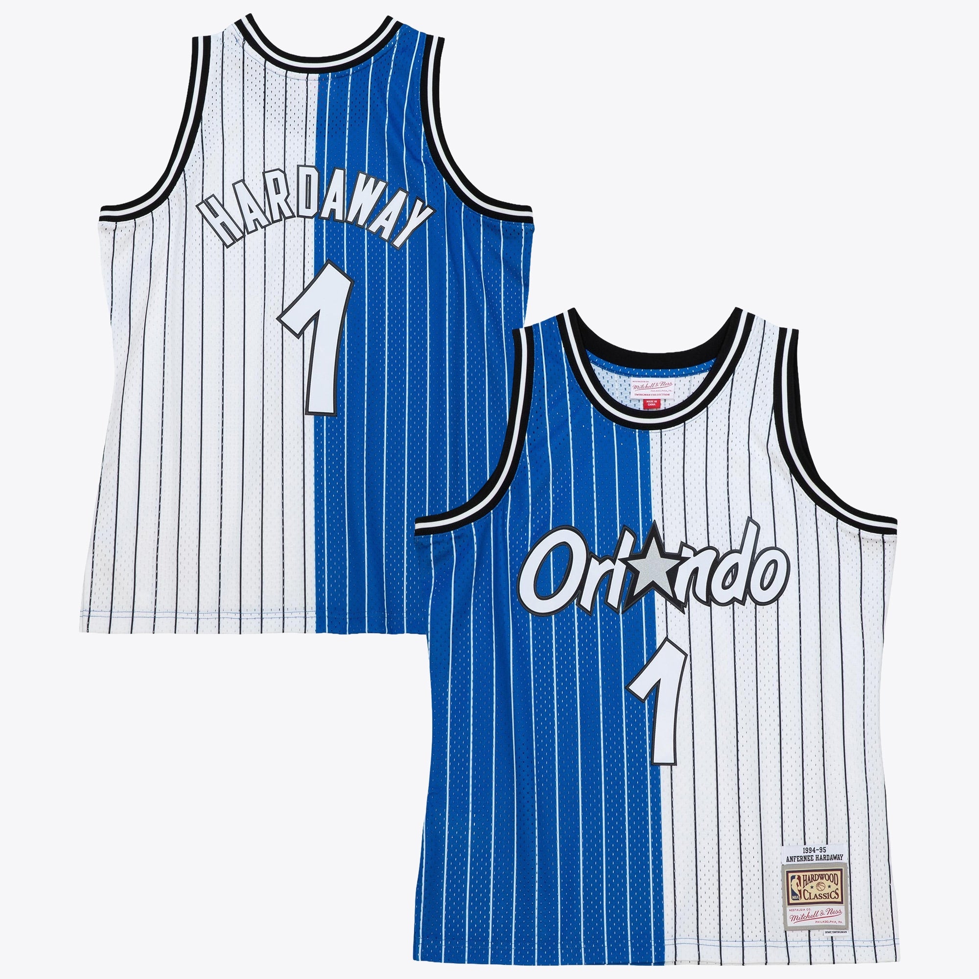 Anfernee Hardaway Orlando Magic 1994 Split Swingman Jersey - Blue/White