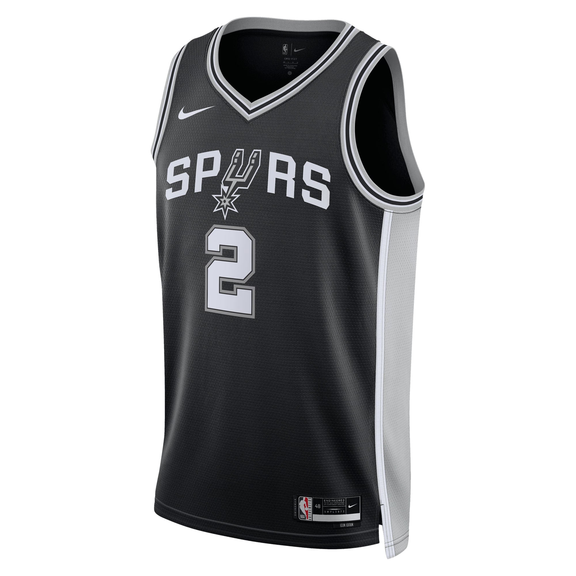 Dylan Harper San Antonio Spurs 2025 Icon Edition Swingman Jersey - Black - Unisex