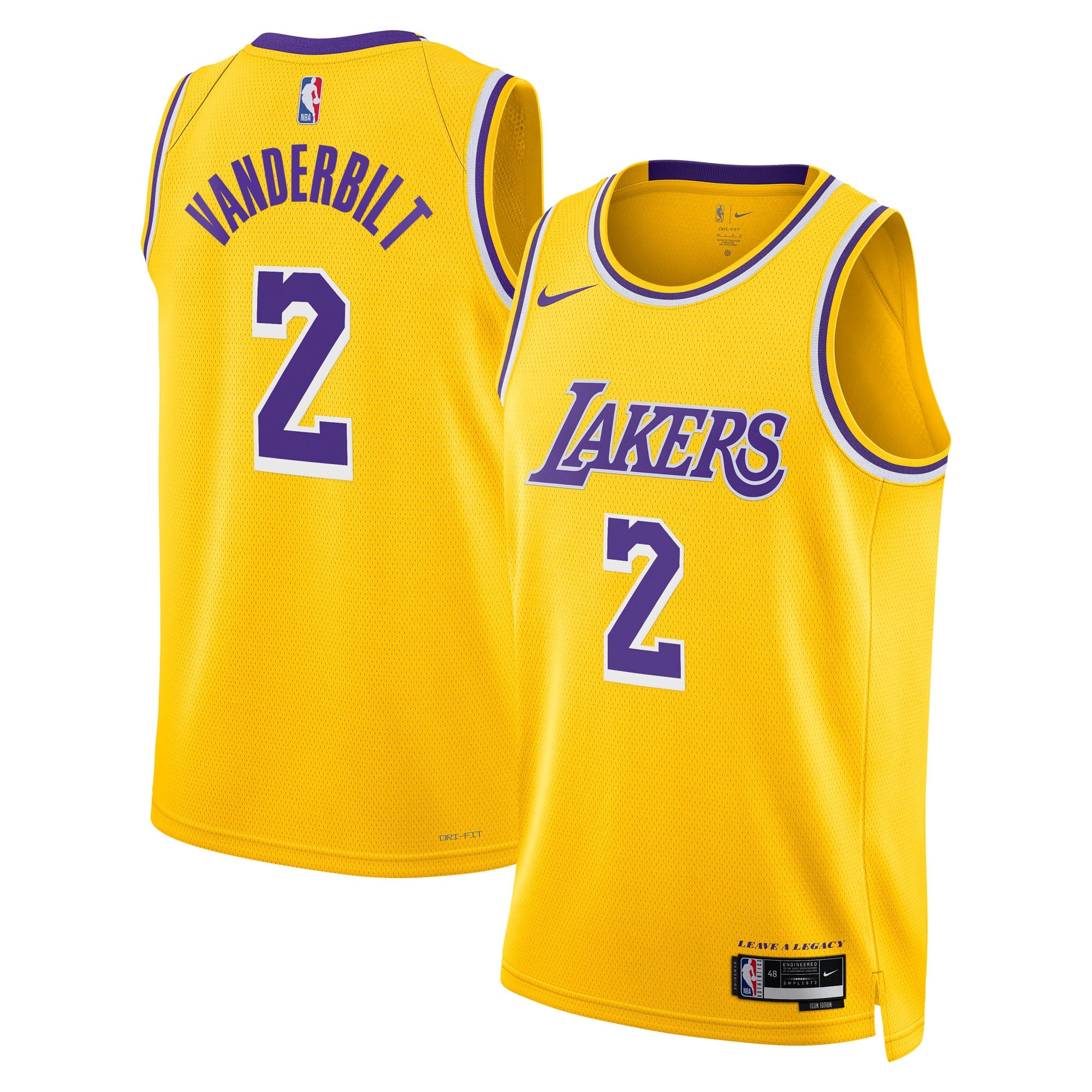 Jarred Vanderbilt Los Angeles Lakers Icon Edition Swingman Jersey - Gold - Youth