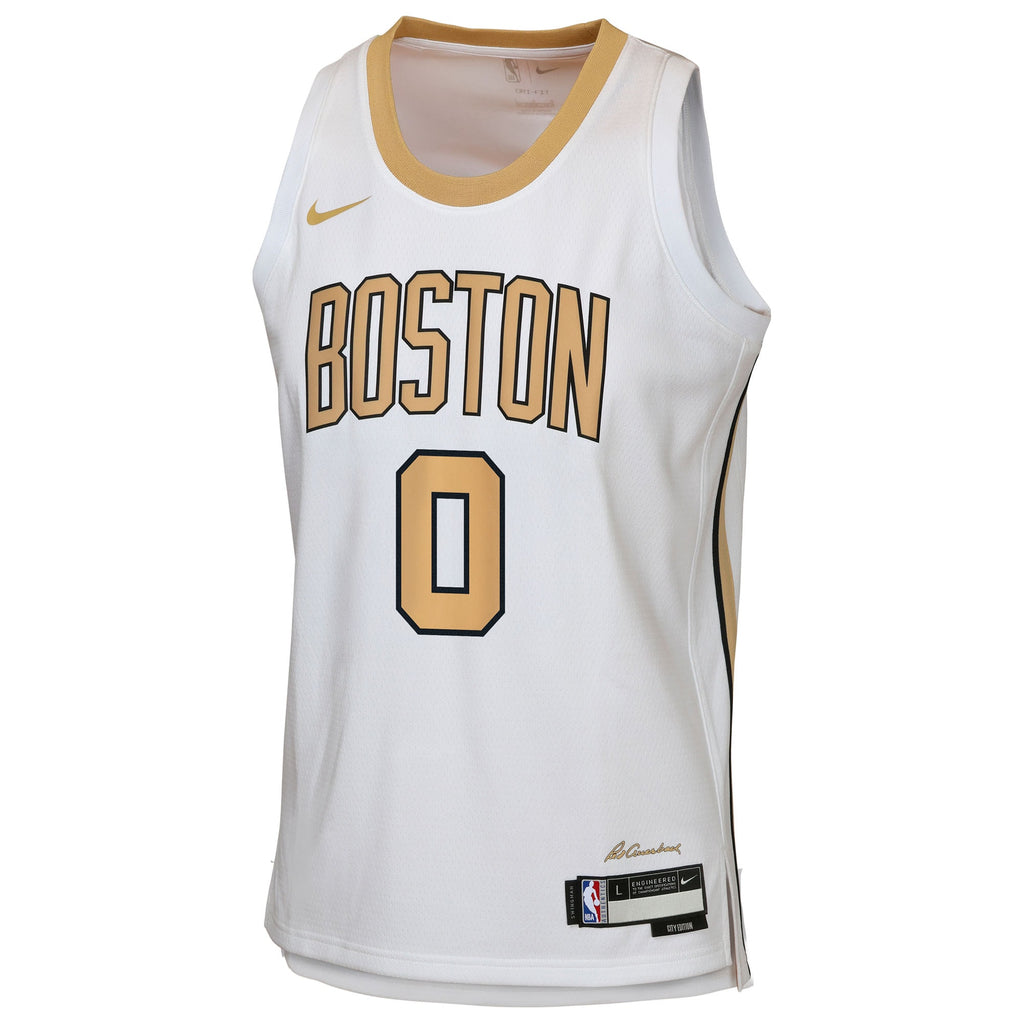 Jayson Tatum Boston Celtics 2025/26 City Edition Swingman Jersey - White - Youth