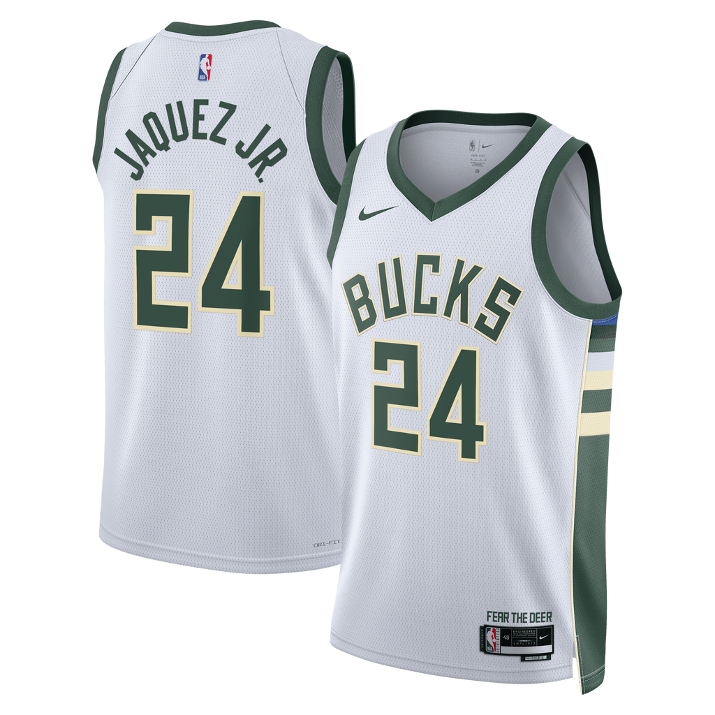 Jaime Jaquez Jr. Milwaukee Bucks Association Edition Swingman Jersey - White - Unisex