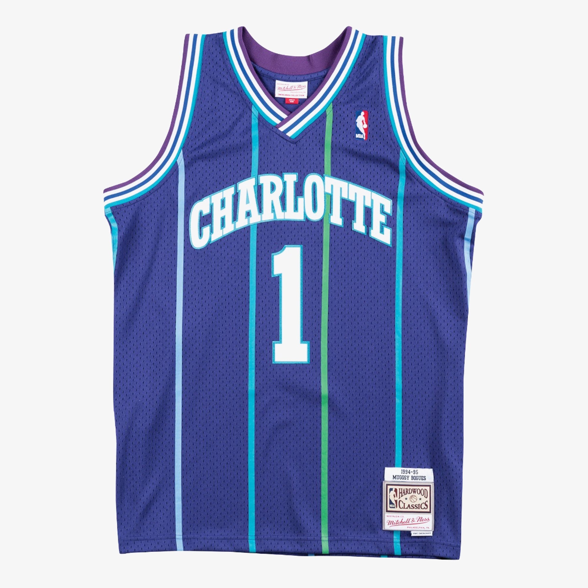Muggsy Bogues Charlotte Hornets 1994 Authentic Swingman Alternate Jersey - Purple
