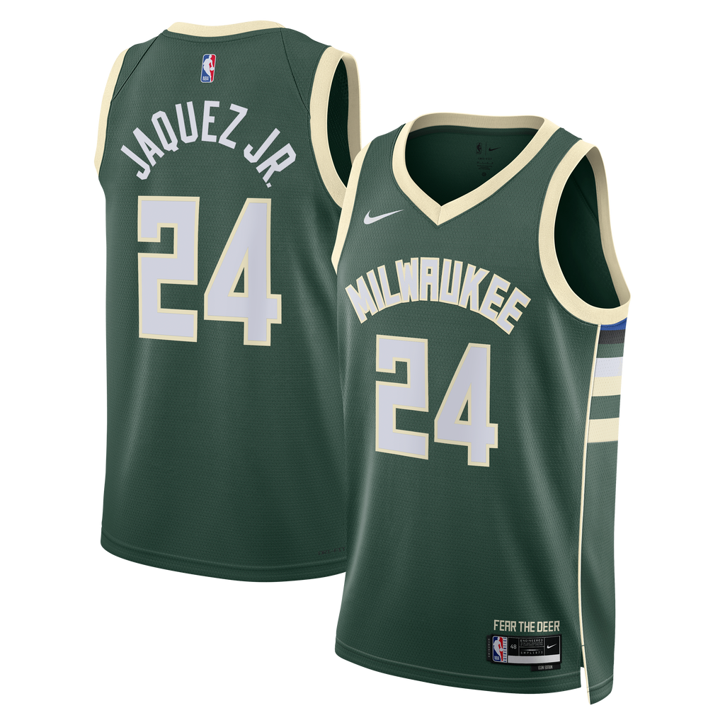 Jaime Jaquez Jr. Milwaukee Bucks Icon Edition Swingman Jersey - Hunter Green - Unisex