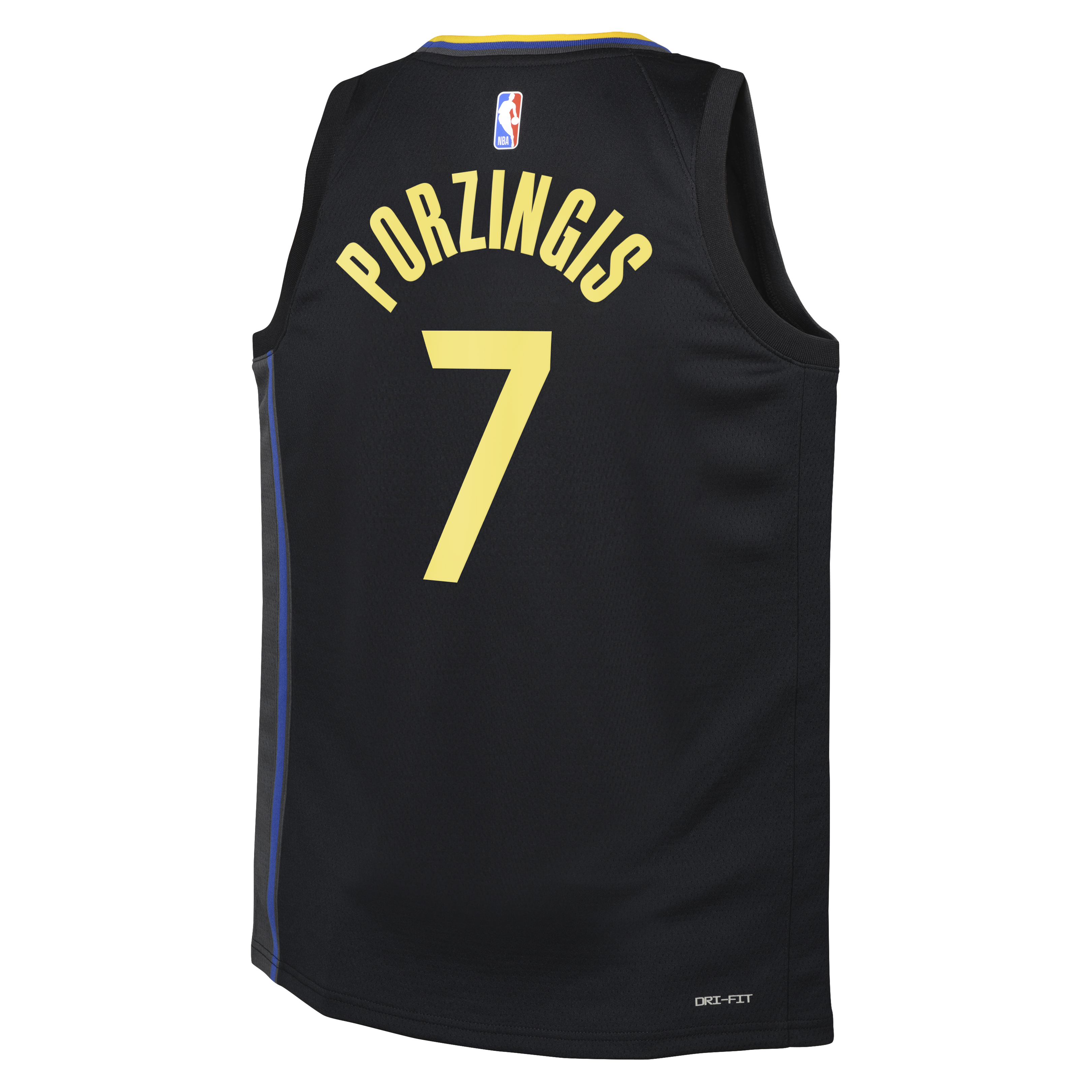 Kristaps Porziņģis Golden State Warriors Statement Edition Swingman Jersey - Black - Youth