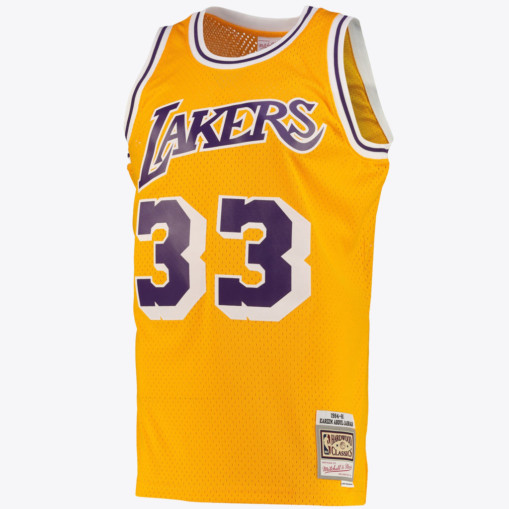 Kareem Abdul-Jabbar Los Angeles Lakers Swingman Road Jersey - Light Gold - Mens