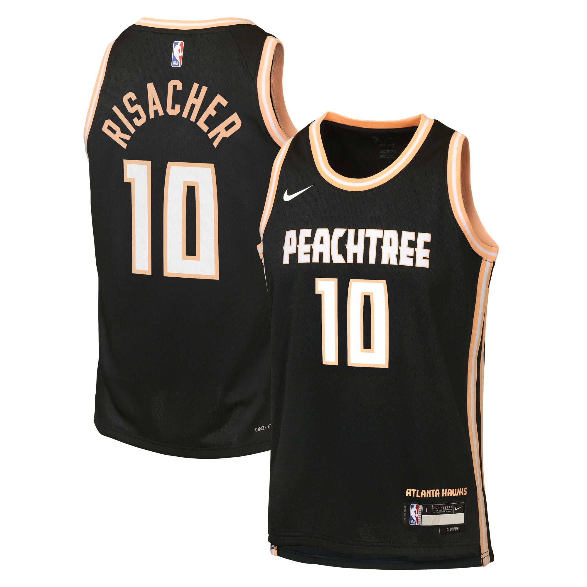 Zaccharie Risacher Atlanta Hawks 2025/26 City Edition Swingman Jersey - Black - Youth