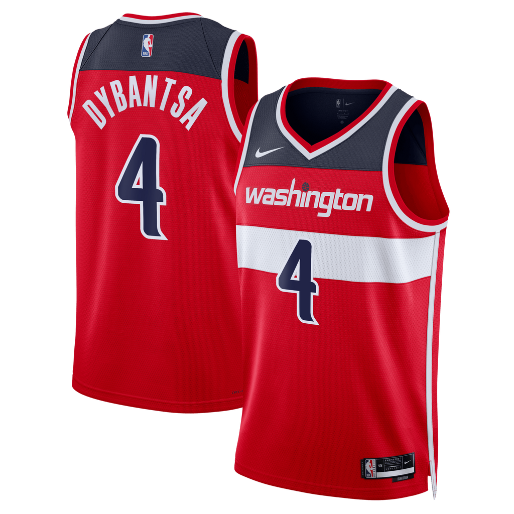 AJ Dybantsa Washington Wizards Swingman Icon Jersey - Red - Unisex