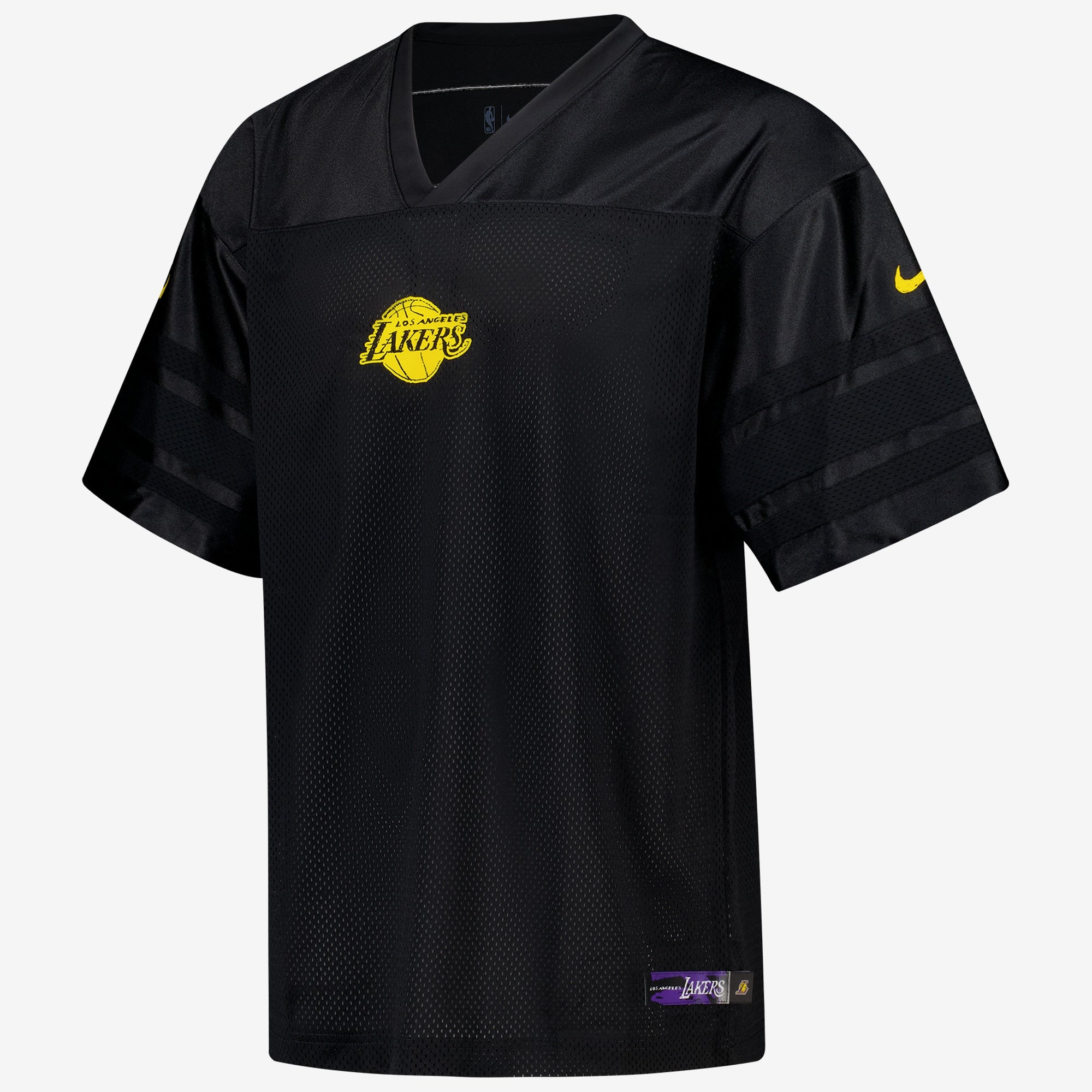 Los Angeles Lakers Courtside Football Jersey - Black - Mens