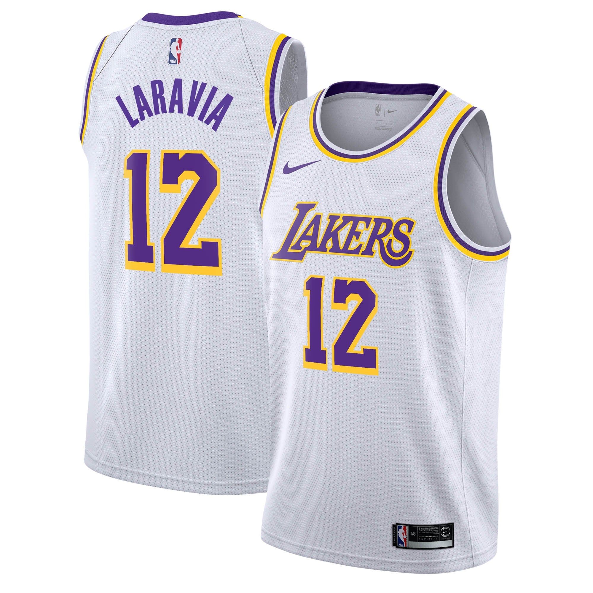 Jake LaRavia Los Angeles Lakers Association Edition Swingman Jersey - White - Youth