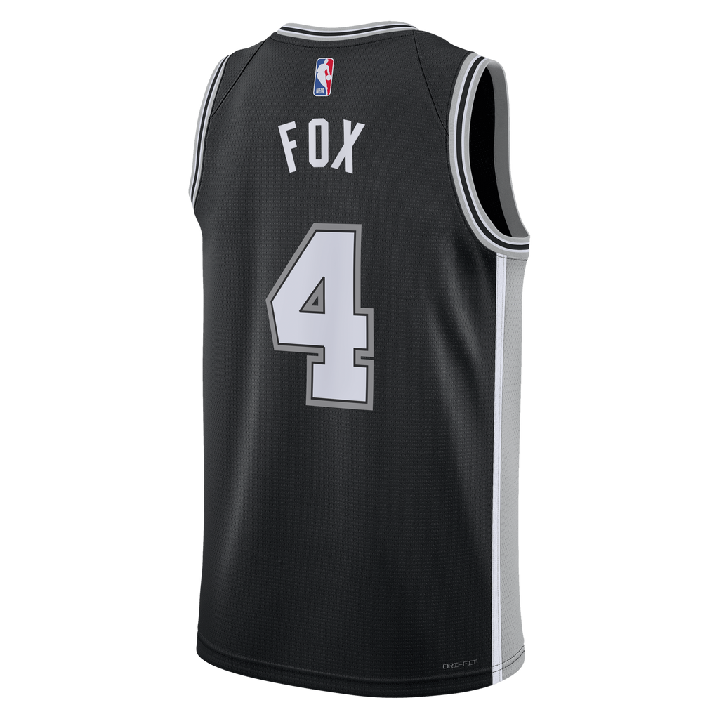 De'Aaron Fox San Antonio Spurs Icon Edition Swingman Jersey - Black - Unisex