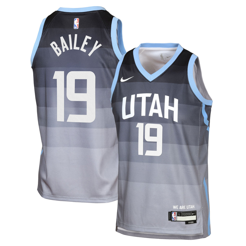 Ace Bailey Utah Jazz 2025/26 City Edition Swingman Jersey - Gray - Youth