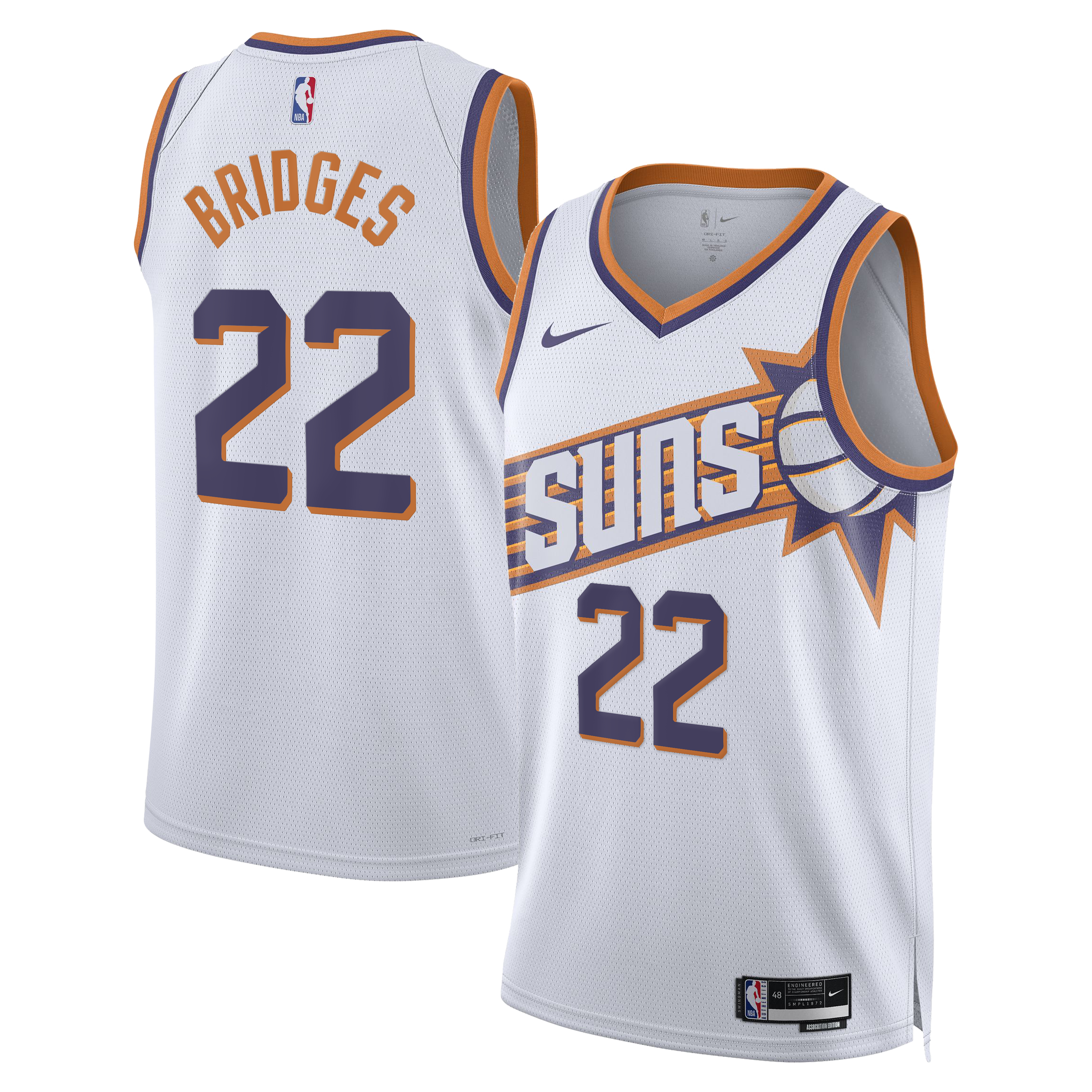 Miles Bridges Phoenix Suns Association Edition Swingman Jersey - White - Unisex