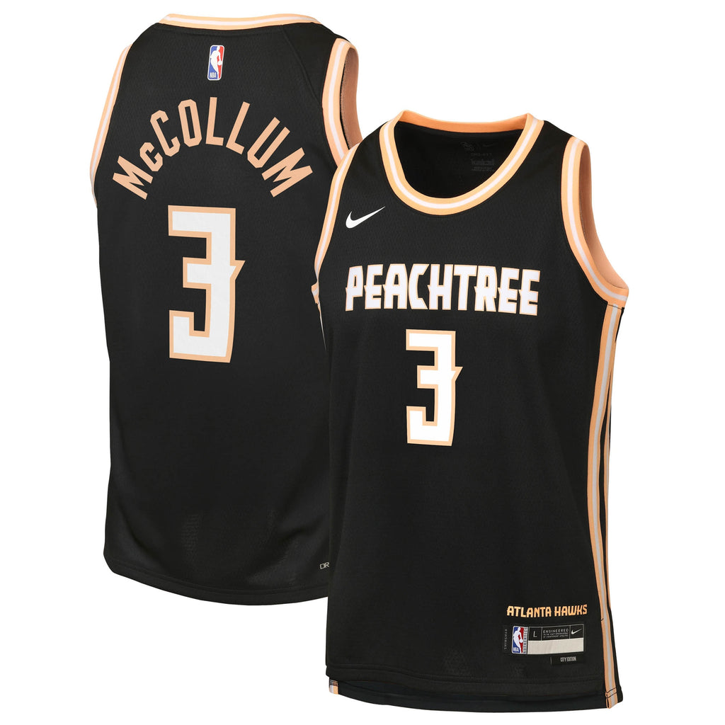 CJ McCollum Atlanta Hawks 2025/26 City Edition Swingman Jersey - Black - Youth