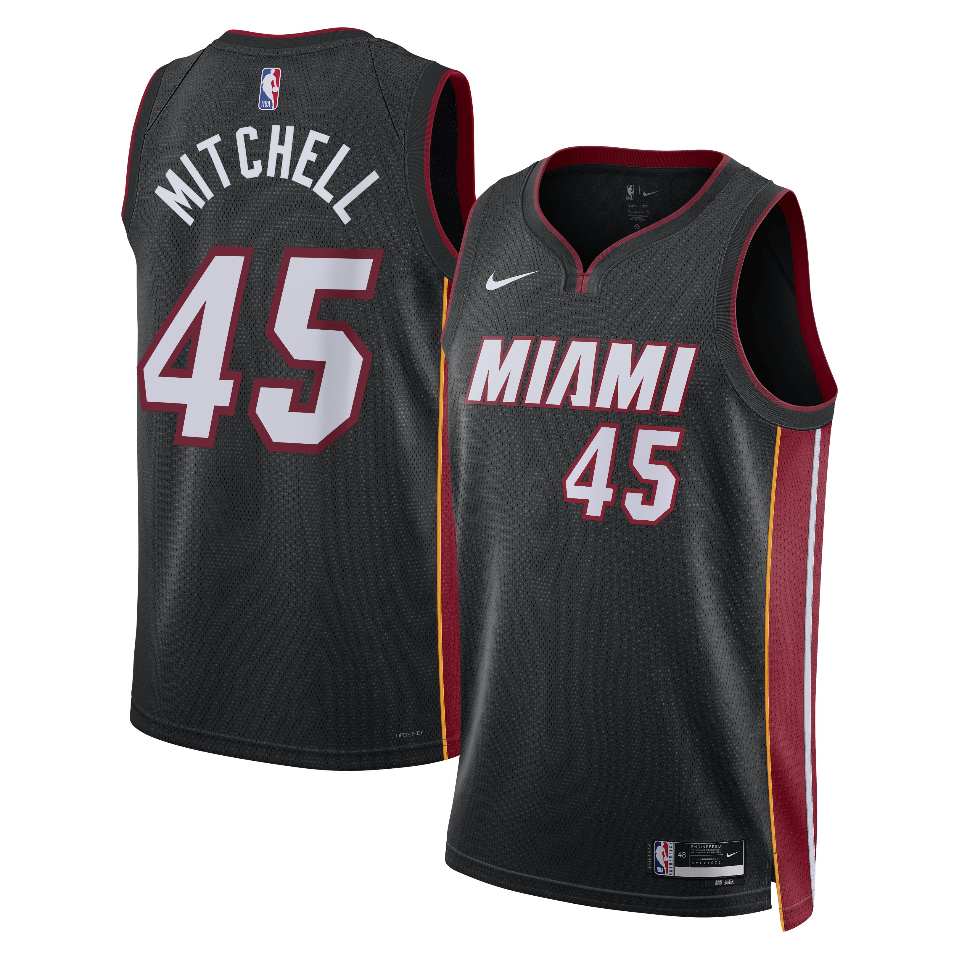 Davion Mitchell Miami Heat Icon Edition Swingman Jersey - Black - Unisex