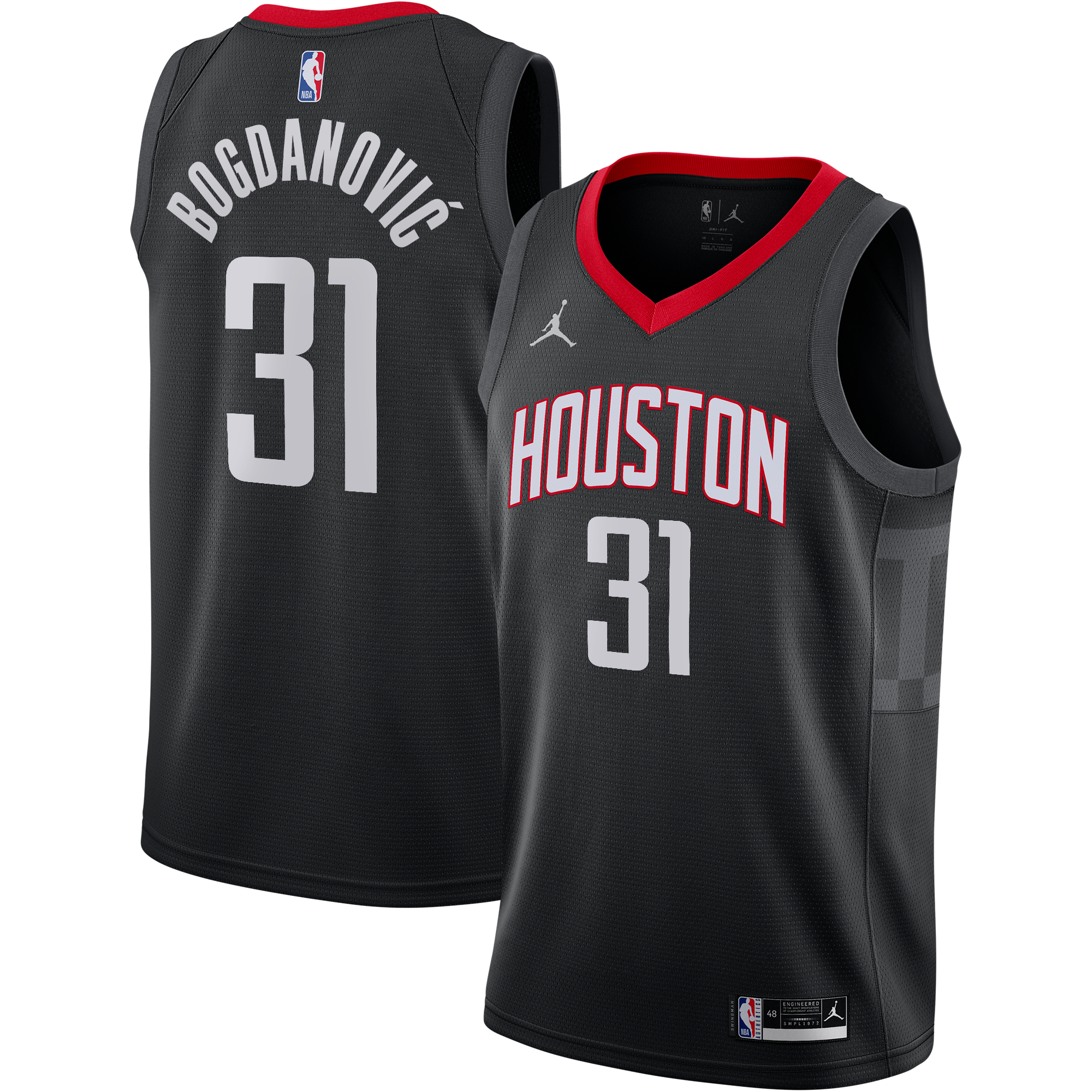 Bogdan Bogdanović Houston Rockets Statement Edition Swingman Jersey - Black - Youth