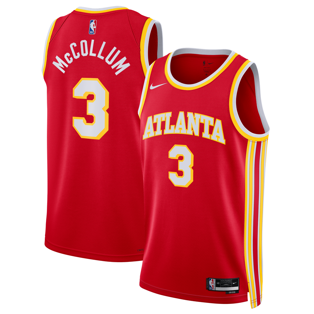 CJ McCollum Atlanta Hawks Icon Edition Swingman Jersey - Red - Unisex