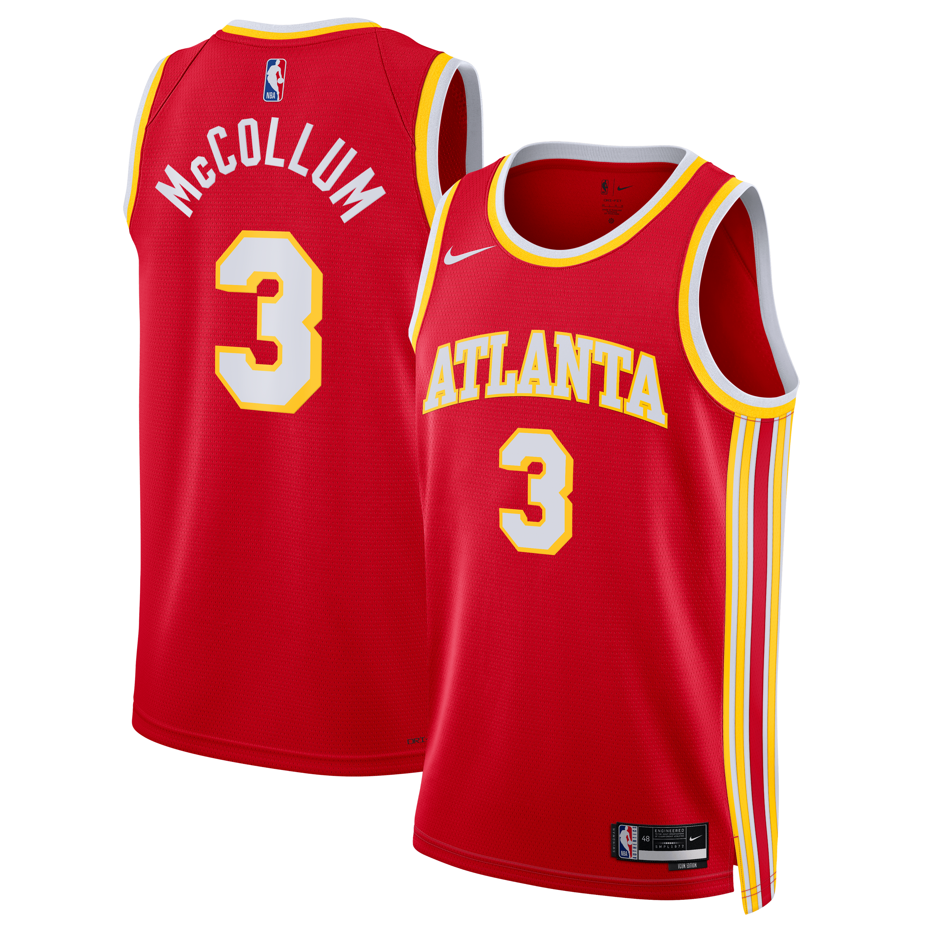 CJ McCollum Atlanta Hawks Icon Edition Swingman Jersey - Red - Unisex