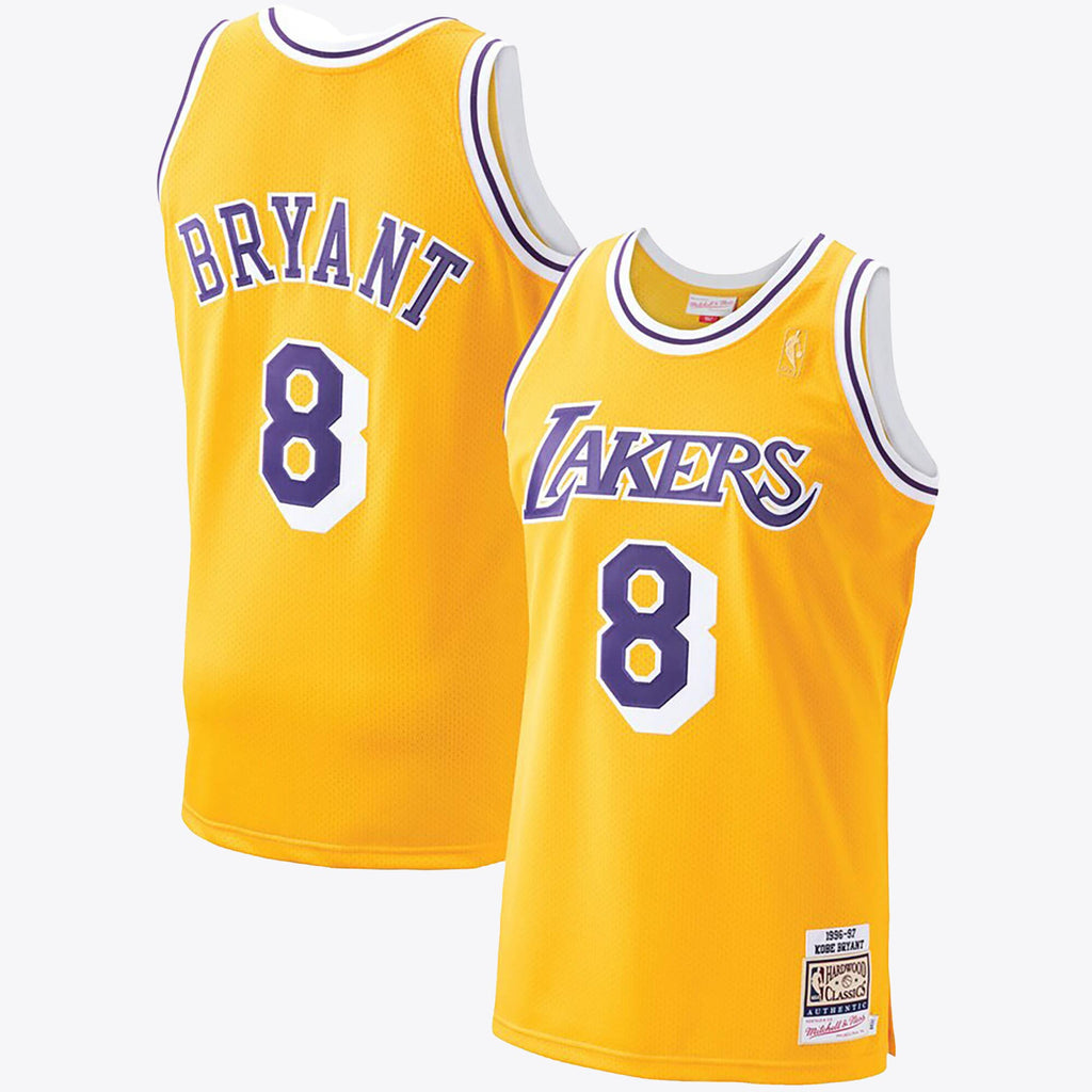 Kobe Bryant Los Angeles Lakers 1996-97 Hardwood Classics Authentic Jersey - Gold - Mens