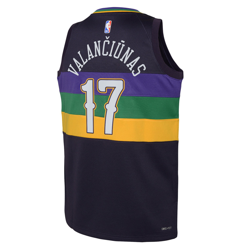 Jonas Valanciunas New Orleans Pelicans City Edition Swingman Jersey - Purple - Youth
