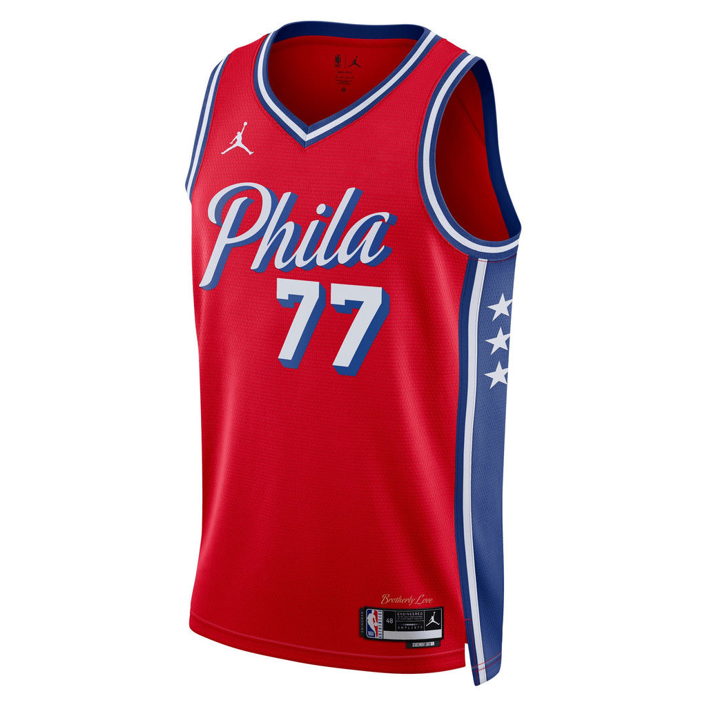 VJ Edgecombe Philadelphia 76ers Statement Edition Swingman Jersey - Red - Unisex