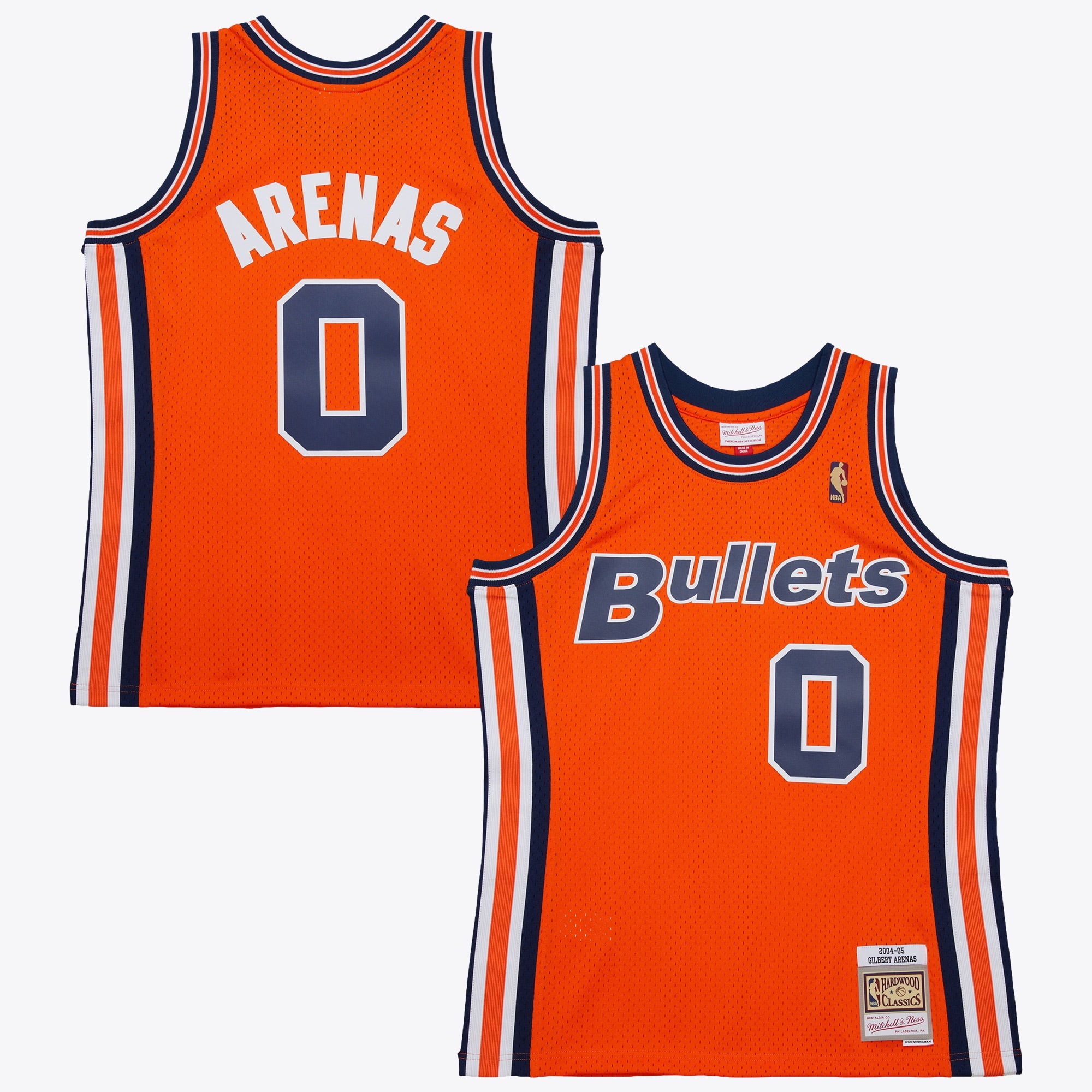 Gilbert Arenas Washington Bullets 2004 Authentic Alternate Jersey - Orange