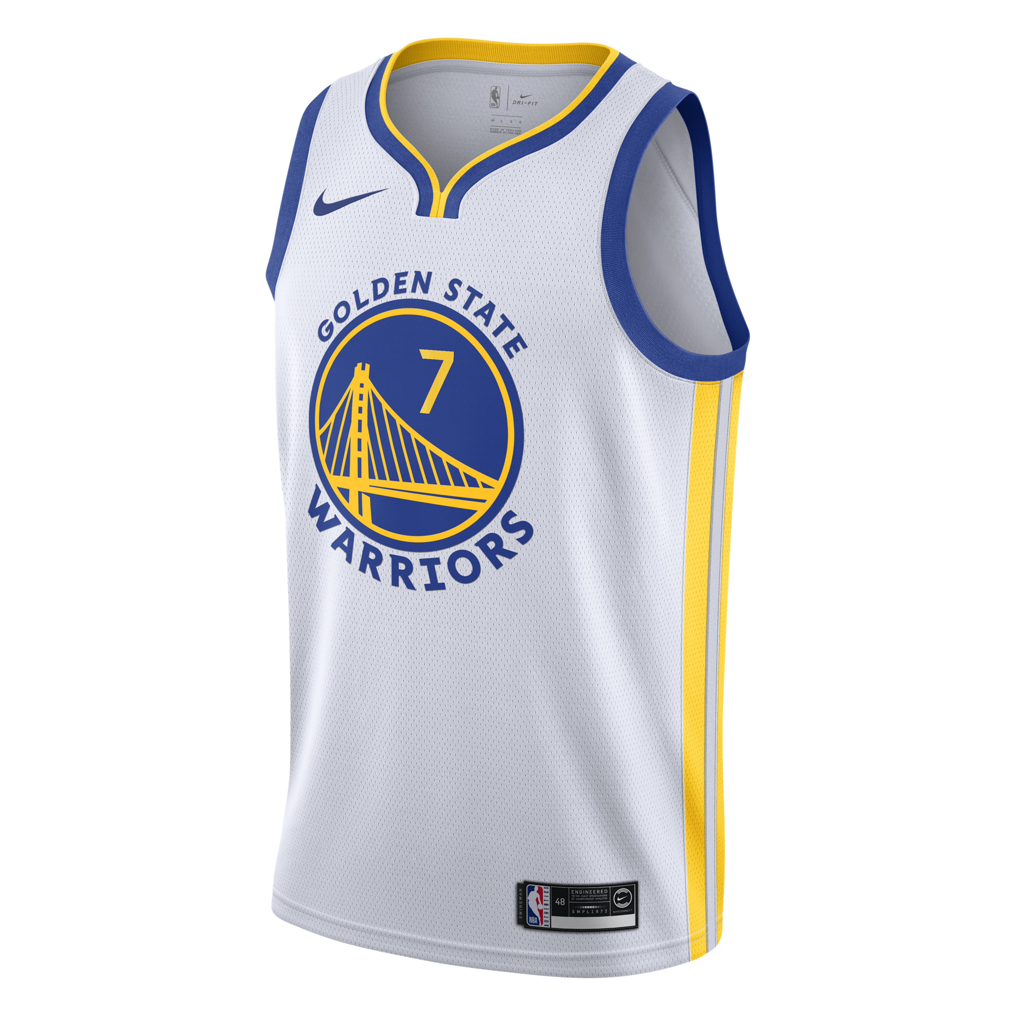 Kristaps Porziņģis Golden State Warriors Association Edition Swingman Jersey - White - Youth