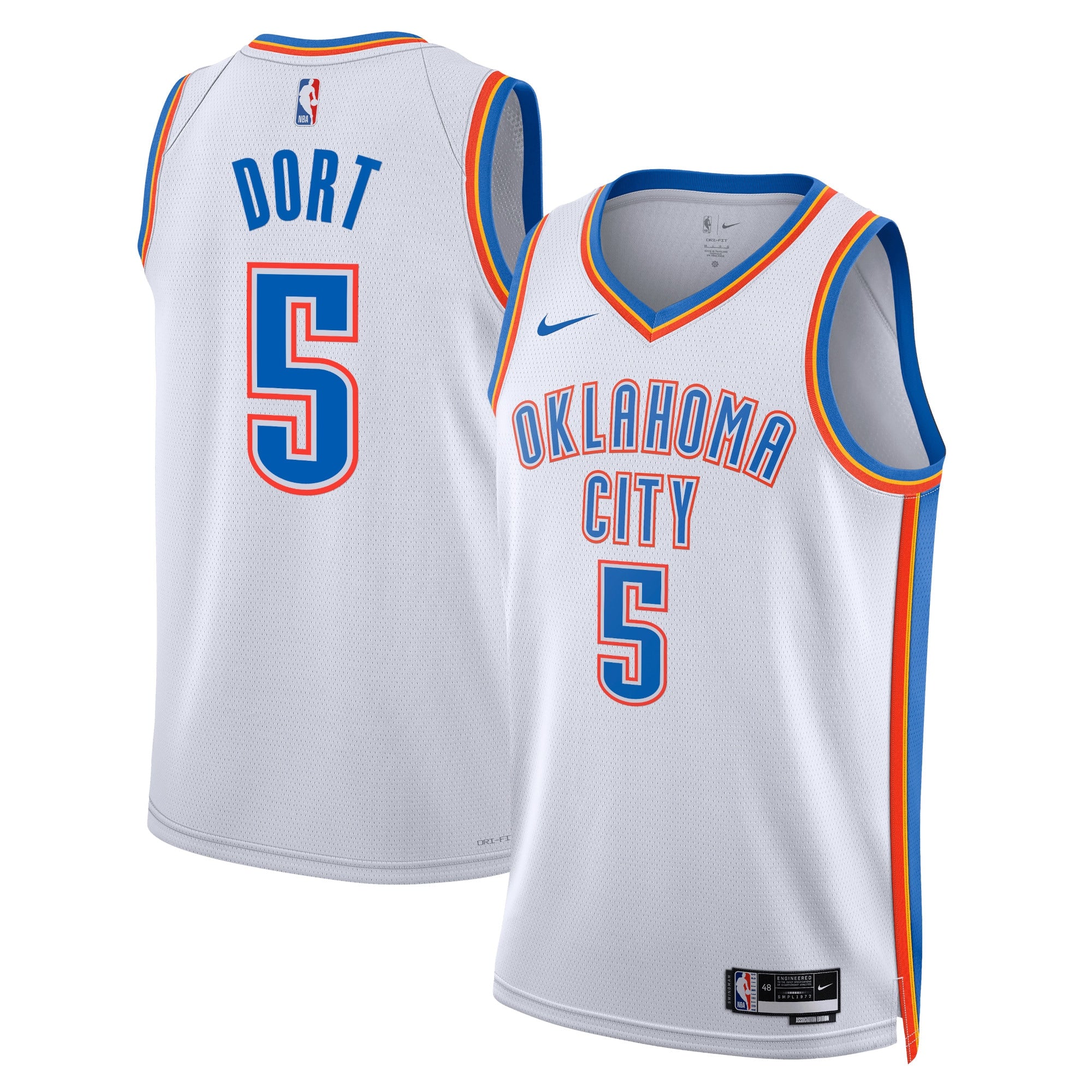 Luguentz Dort Oklahoma City Thunder Association Edition Swingman Jersey - White - Unisex