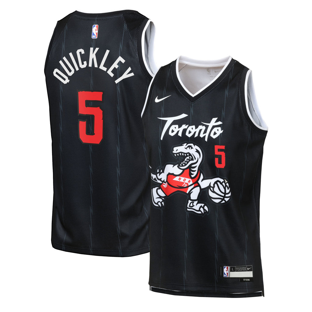 Immanuel Quickley Toronto Raptors 2025/26 City Edition Swingman Jersey - Black - Youth