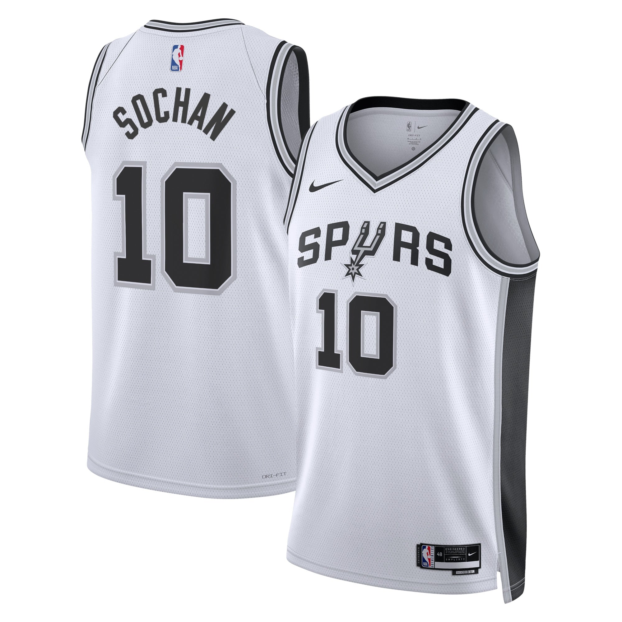 Jeremy Sochan San Antonio Spurs Association Edition Swingman Jersey - White - Unisex