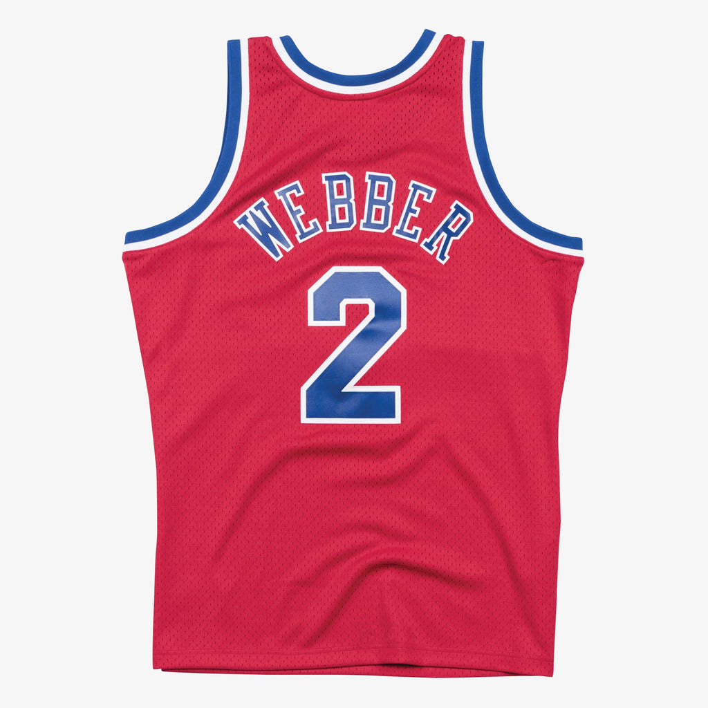 Chris Webber Washington Bullets 1994 Authentic Swingman Road Jersey - Scarlet