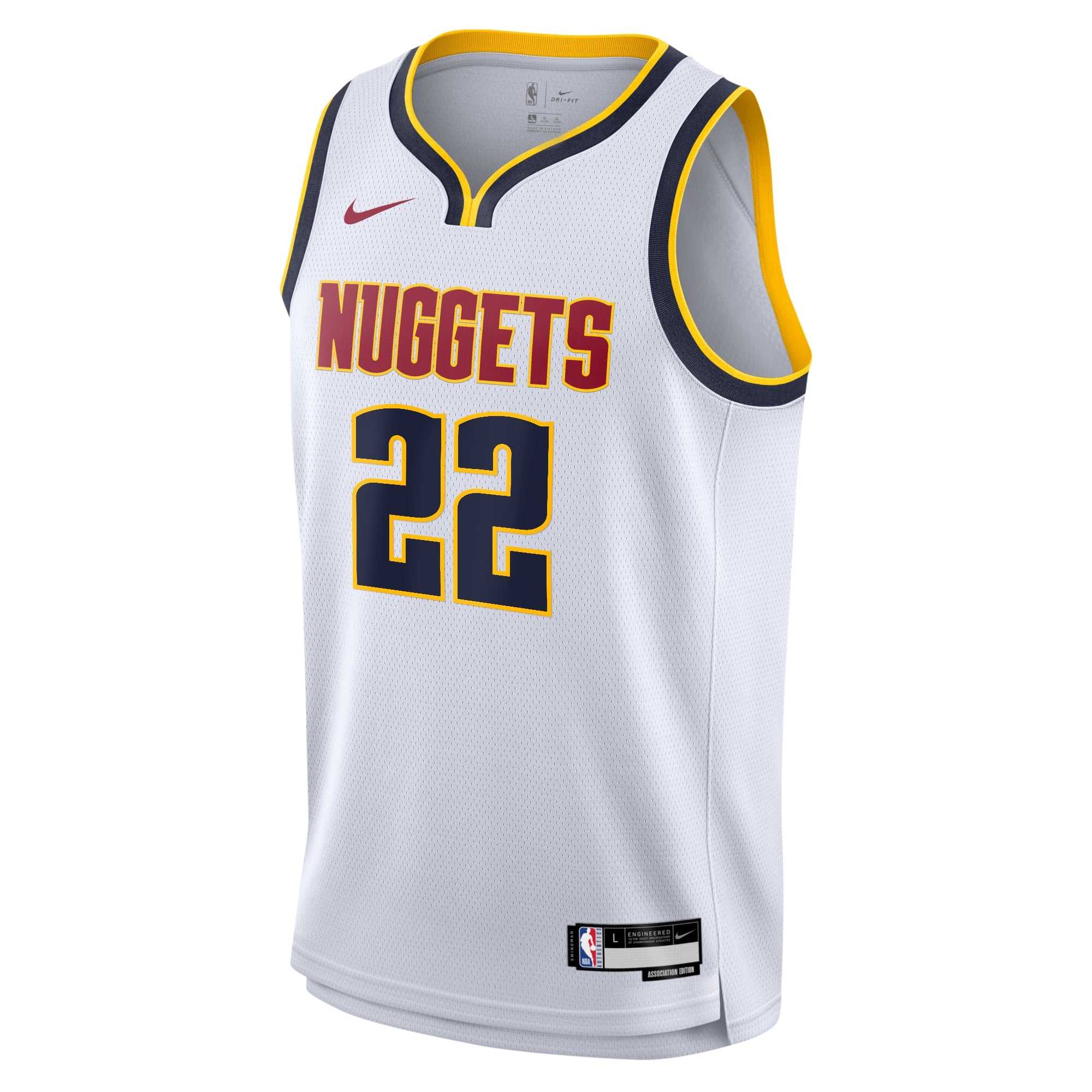 Zeke Nnaji Denver Nuggets Swingman Association Jersey - White - Youth