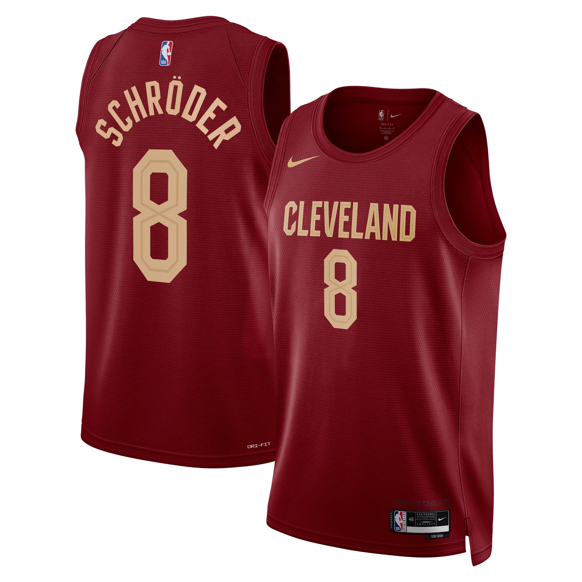 Dennis Schröder Cleveland Cavaliers Icon Edition Swingman Jersey - Wine - Unisex