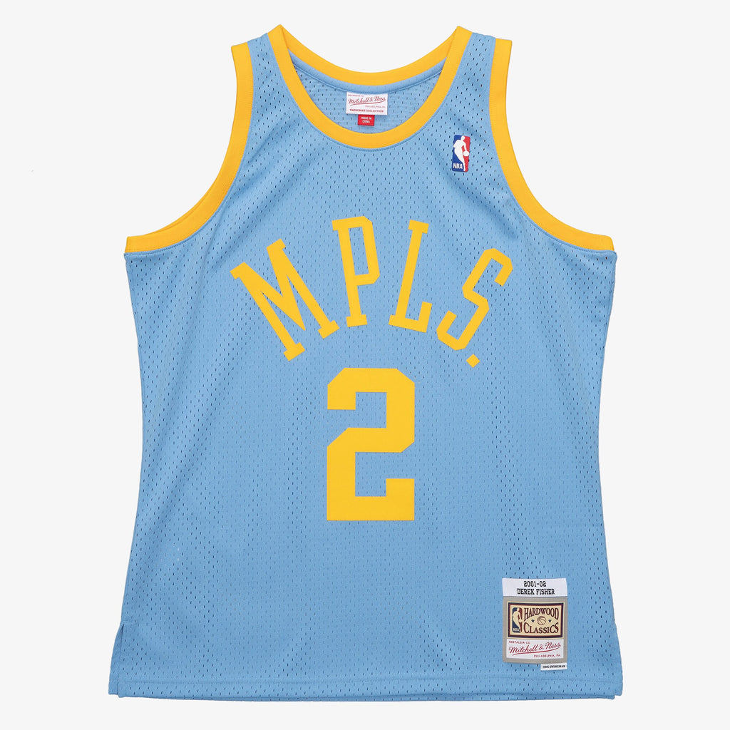 Derek Fisher Los Angeles Lakers 2001 Authentic Swingman Jersey - Columbia Blue