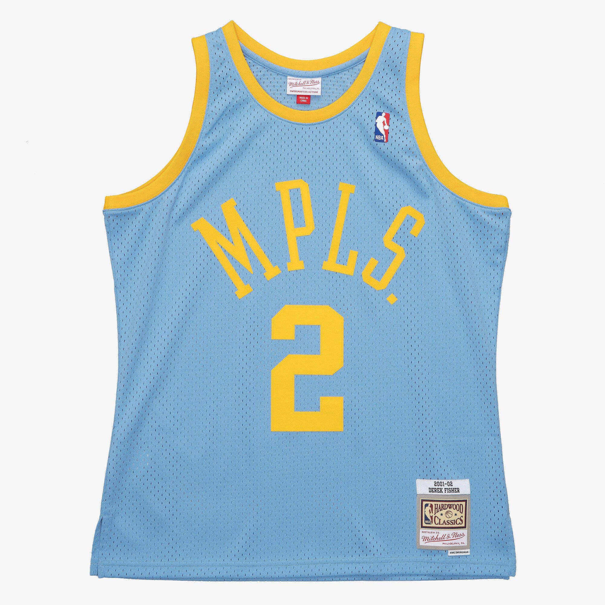 Derek Fisher Los Angeles Lakers 2001 Authentic Swingman Jersey - Columbia Blue