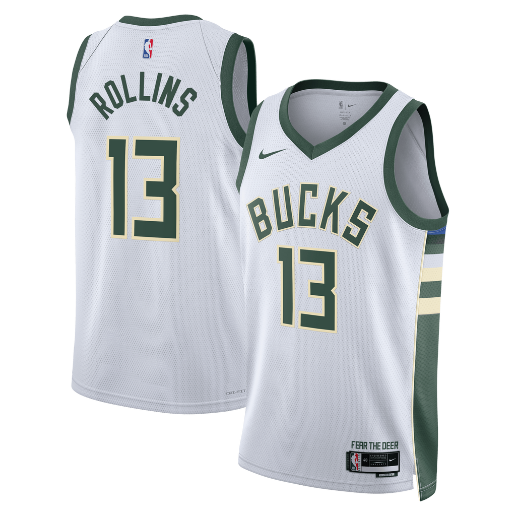 Ryan Rollins Milwaukee Bucks Association Edition Swingman Jersey - White - Unisex