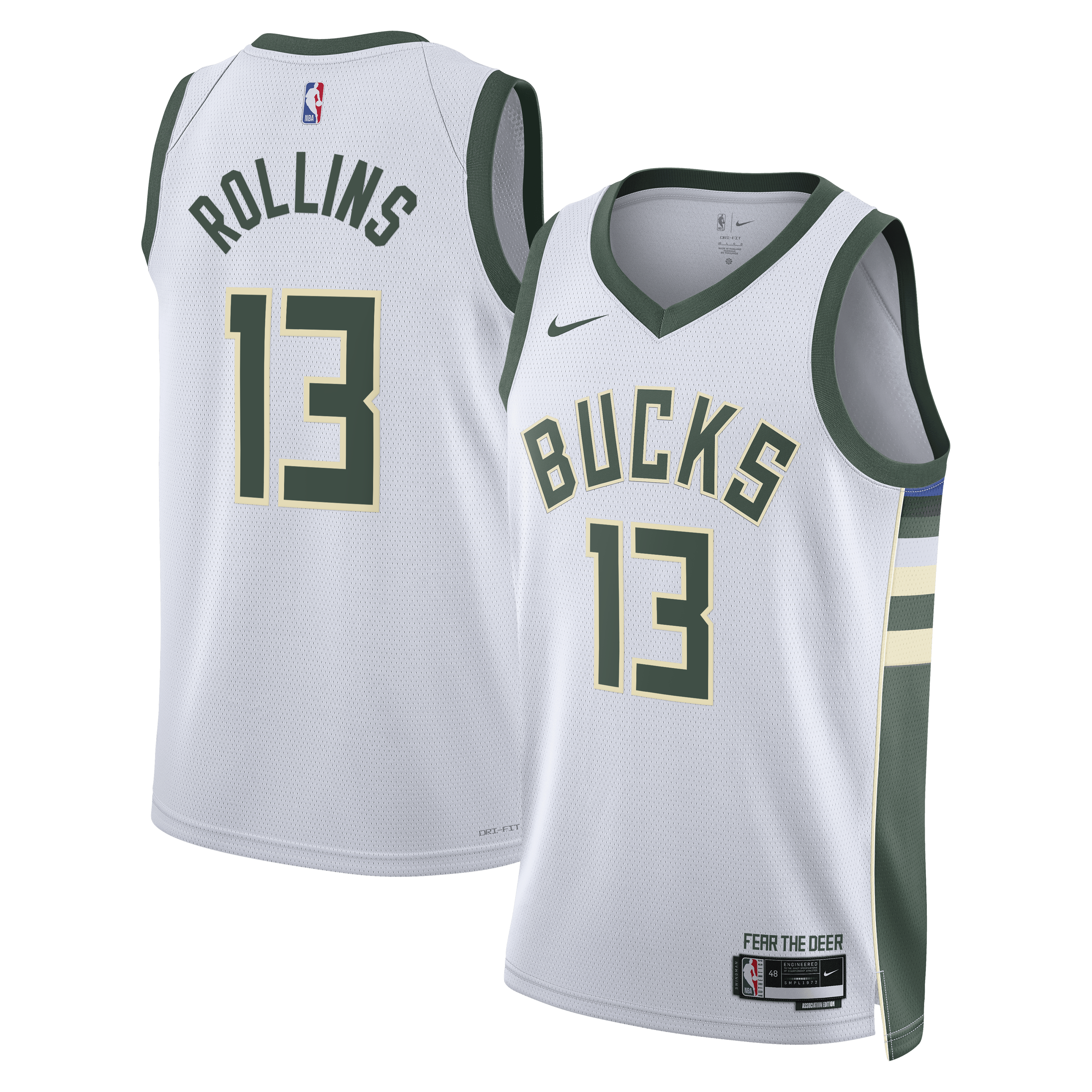 Ryan Rollins Milwaukee Bucks Association Edition Swingman Jersey - White - Unisex