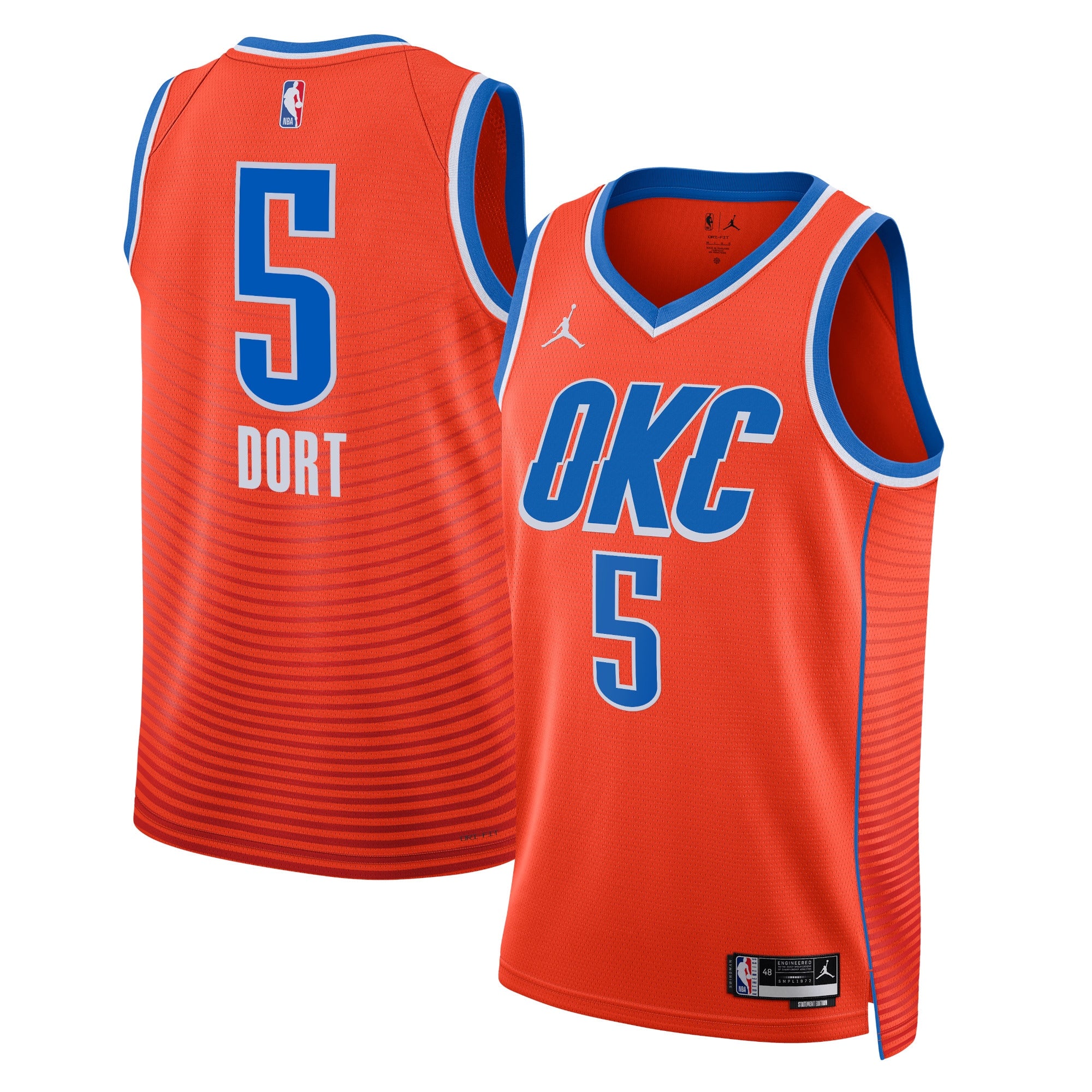 Luguentz Dort Oklahoma City Thunder Statement Edition Swingman Jersey - Orange - Unisex