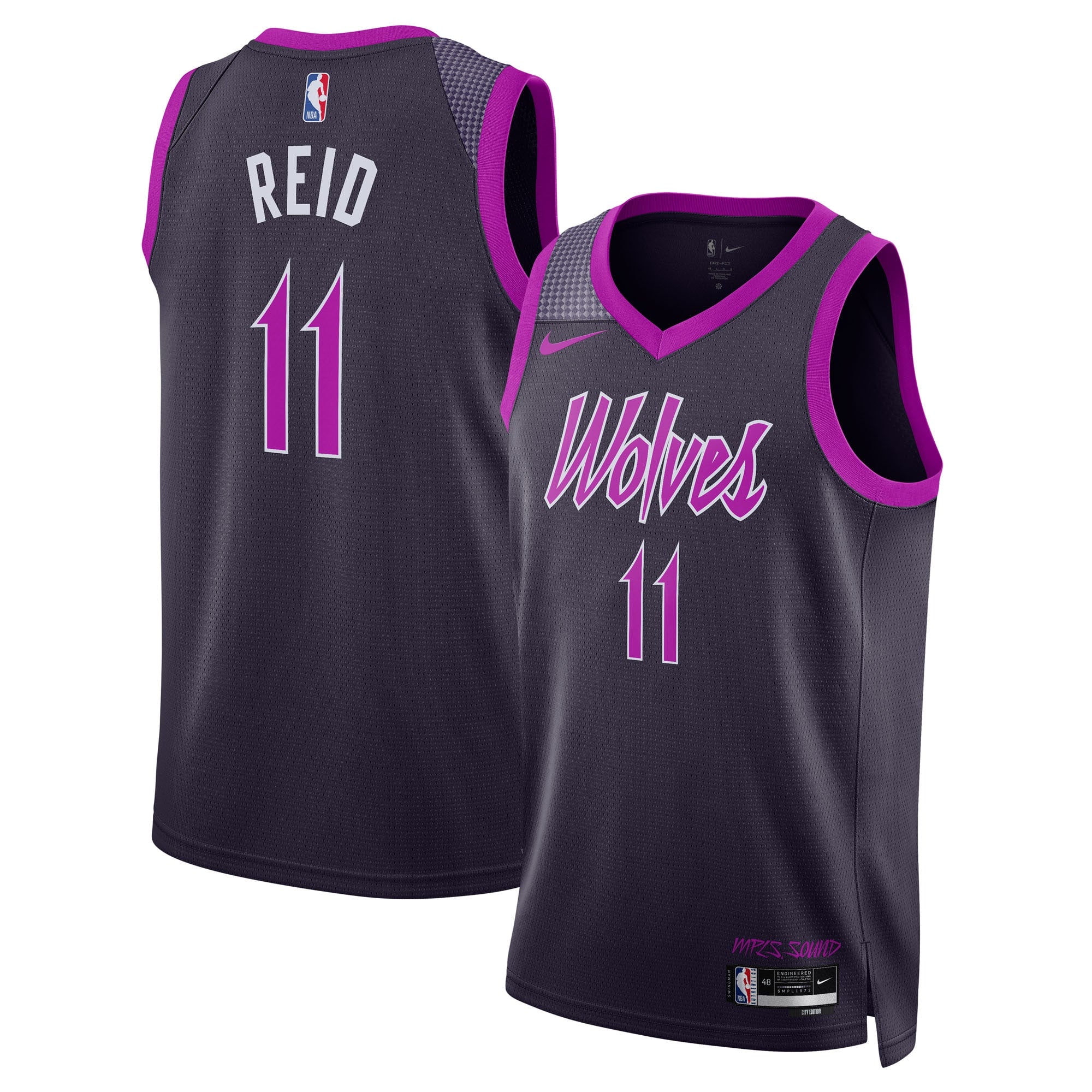 Naz Reid Minnesota Timberwolves 2025/26 City Edition Swingman Jersey - Black - Unisex