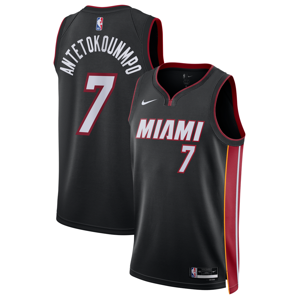 Giannis Antetokounmpo Miami Heat Icon Edition Swingman Jersey - Black - Unisex