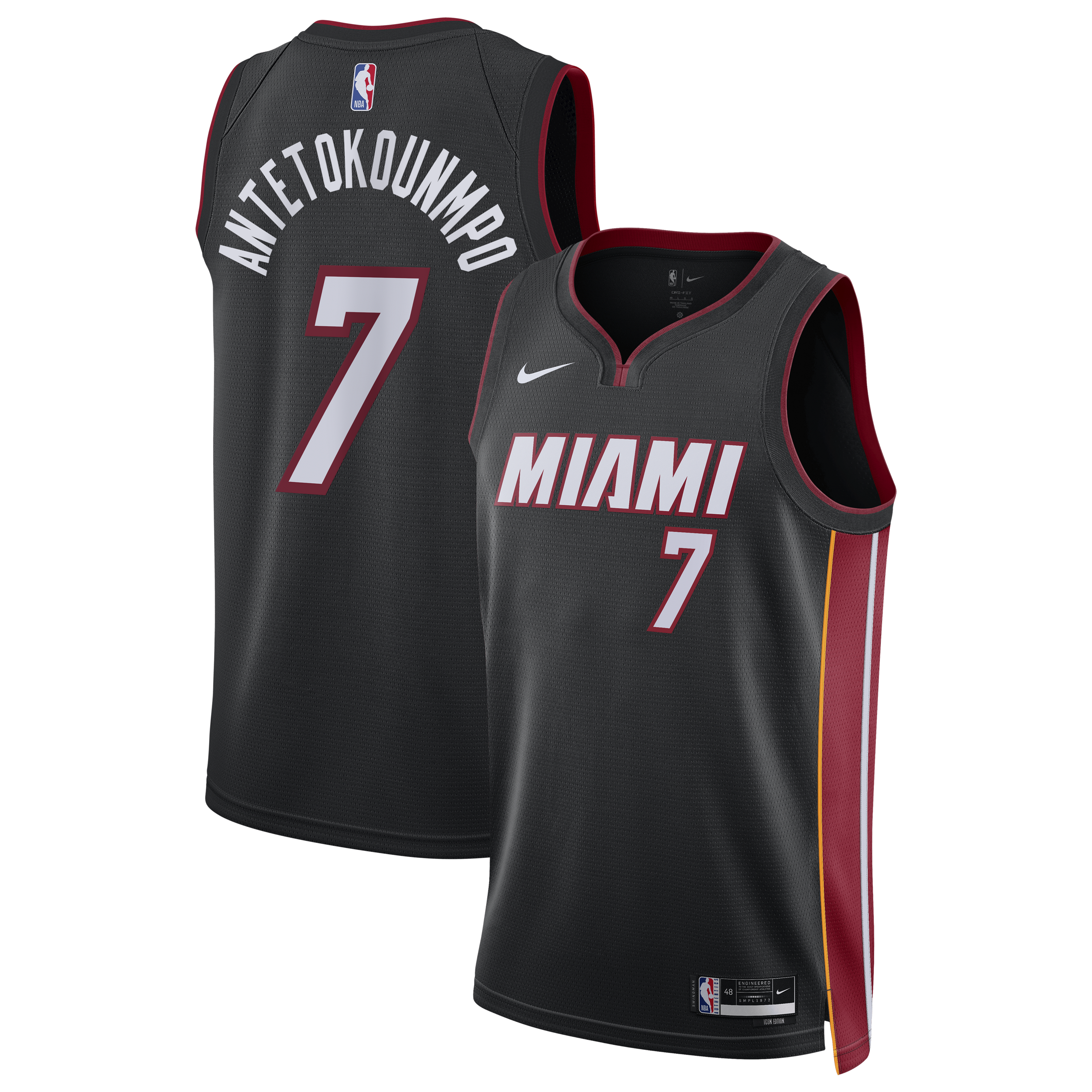 Giannis Antetokounmpo Miami Heat Icon Edition Swingman Jersey - Black - Unisex