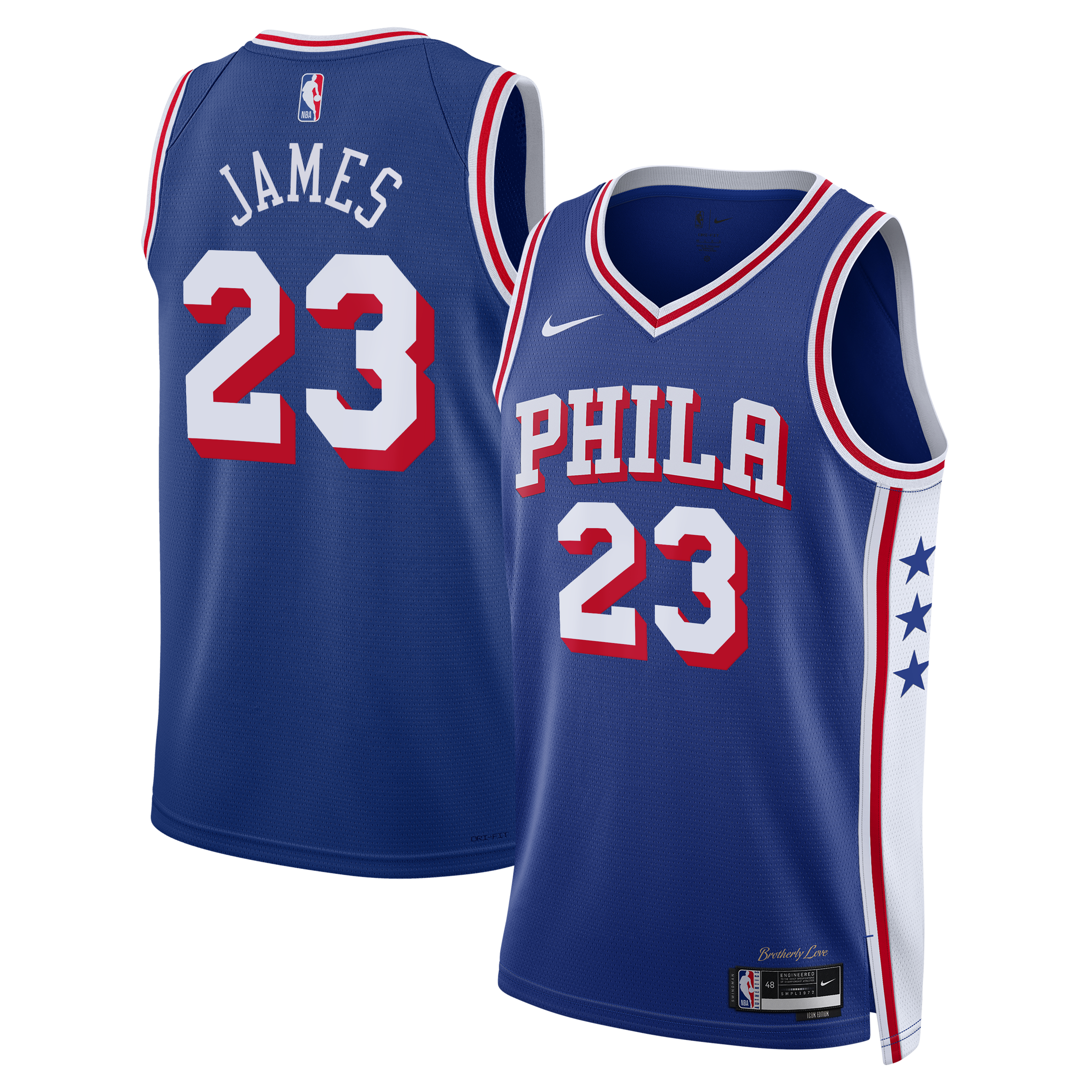 LeBron James Philadelphia 76ers Icon Edition Swingman Jersey - Royal - Youth