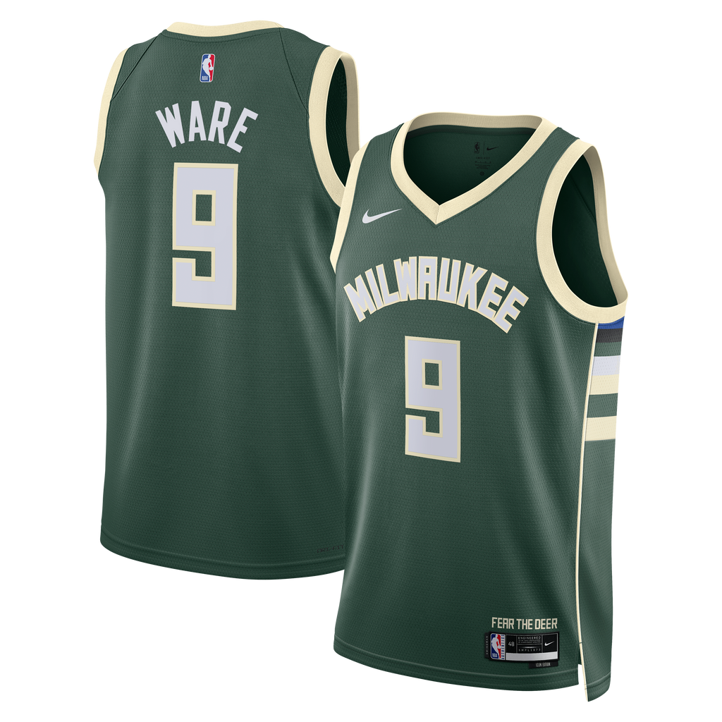 Kel'el Ware Milwaukee Bucks Icon Edition Swingman Jersey - White - Unisex