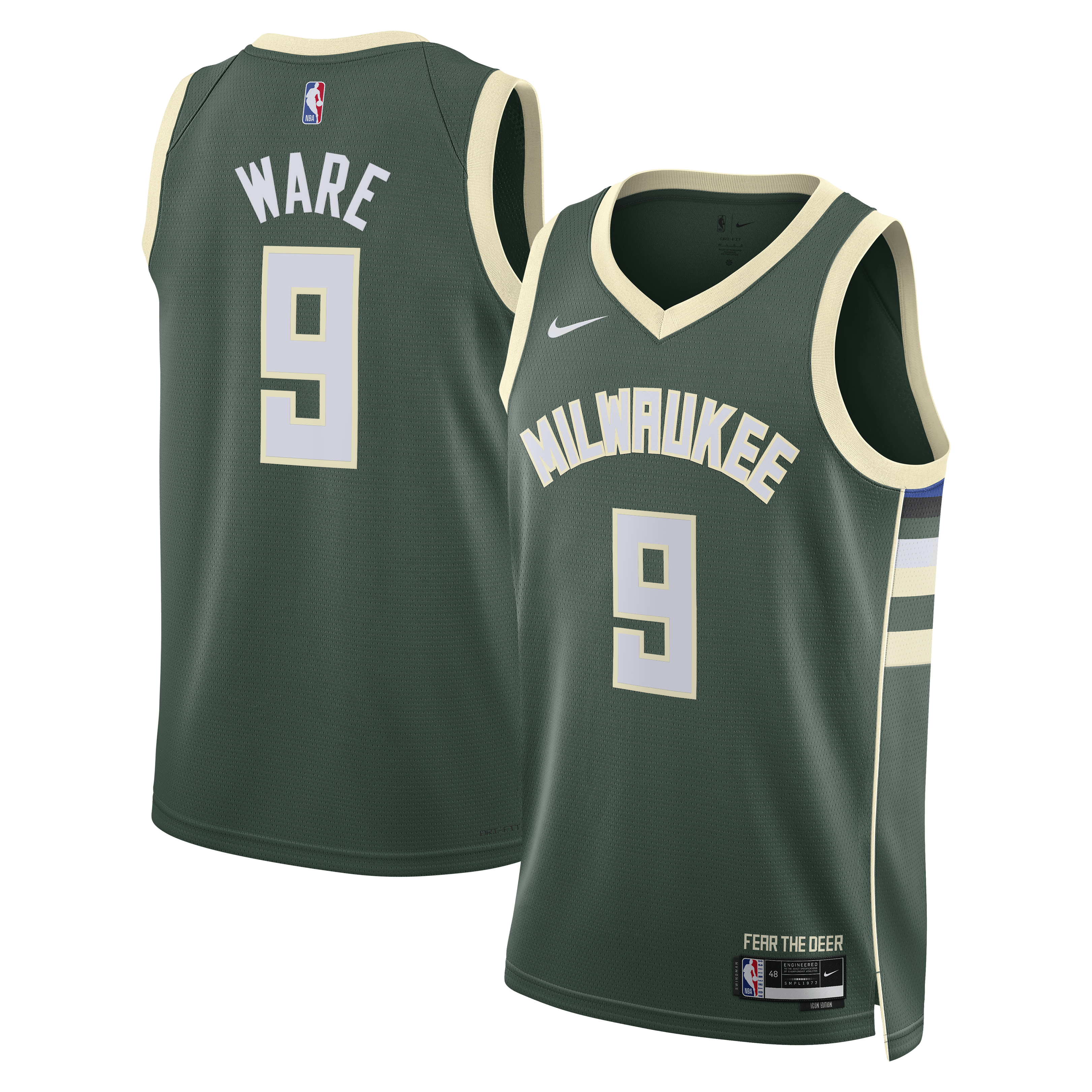 Kel'el Ware Milwaukee Bucks Icon Edition Swingman Jersey - White - Unisex