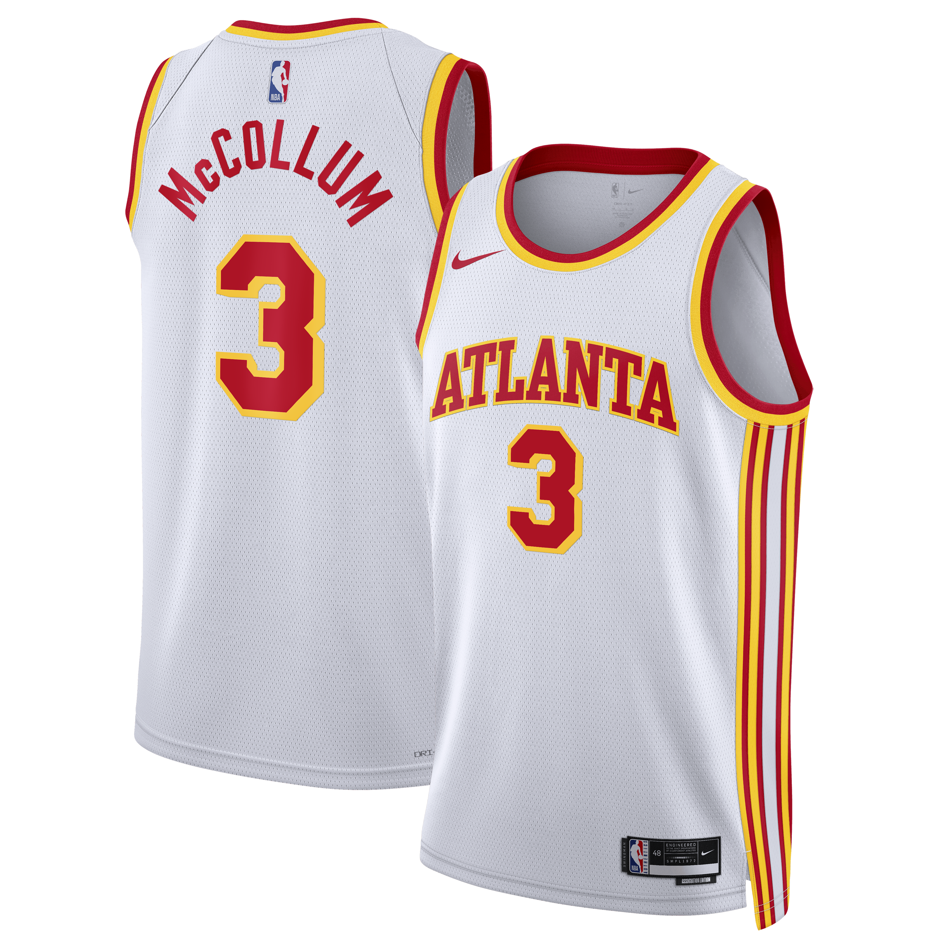 CJ McCollum Atlanta Hawks Association Edition Swingman Jersey - White - Unisex