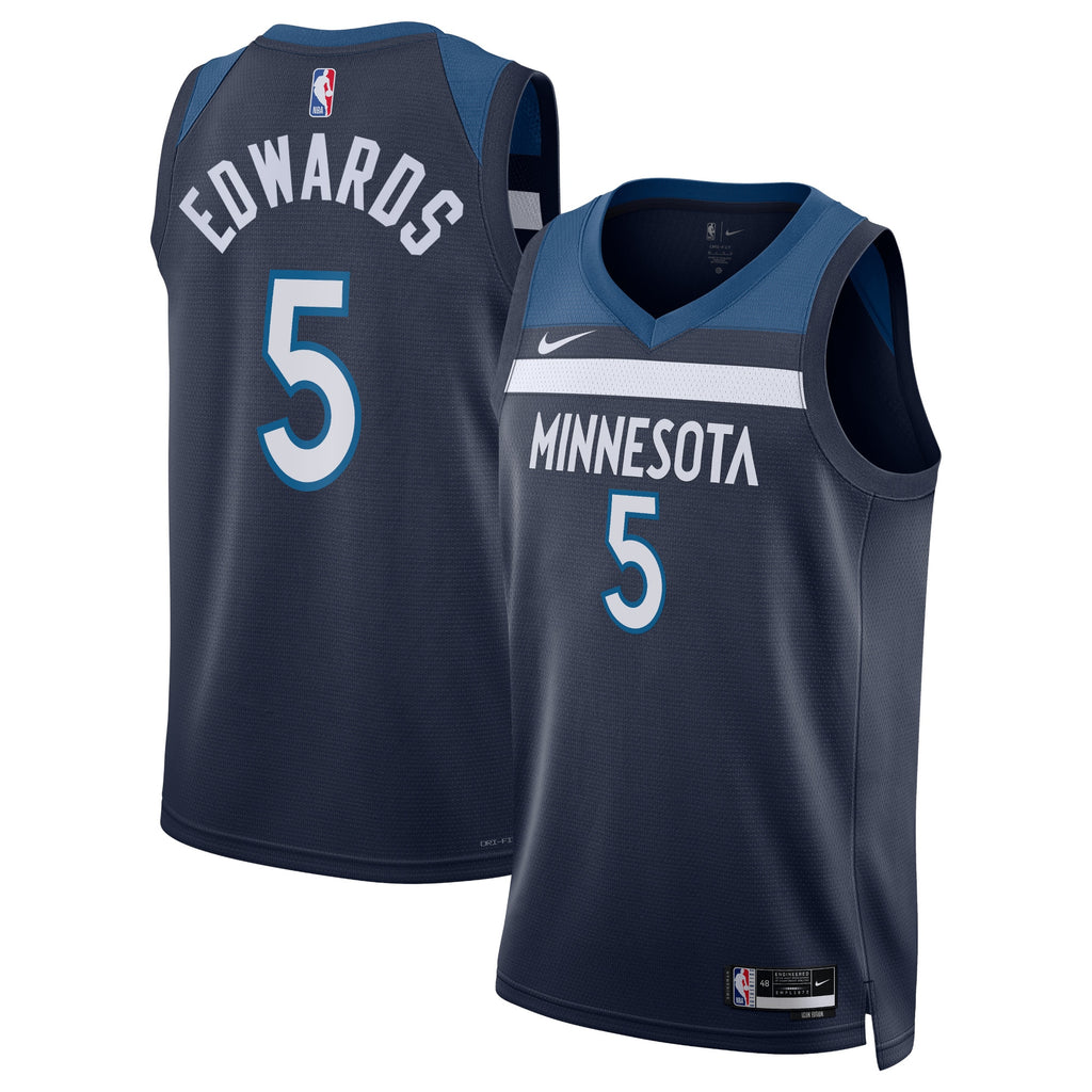Anthony Edwards Minnesota Timberwolves Icon Edition Swingman Jersey - Navy - Unisex