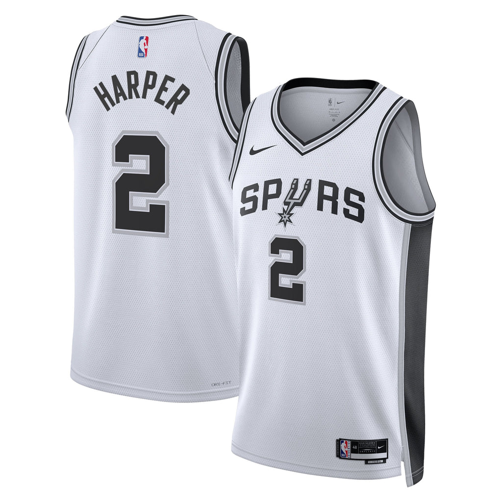 Dylan Harper San Antonio Spurs 2025 Association Edition Swingman Jersey - White - Unisex