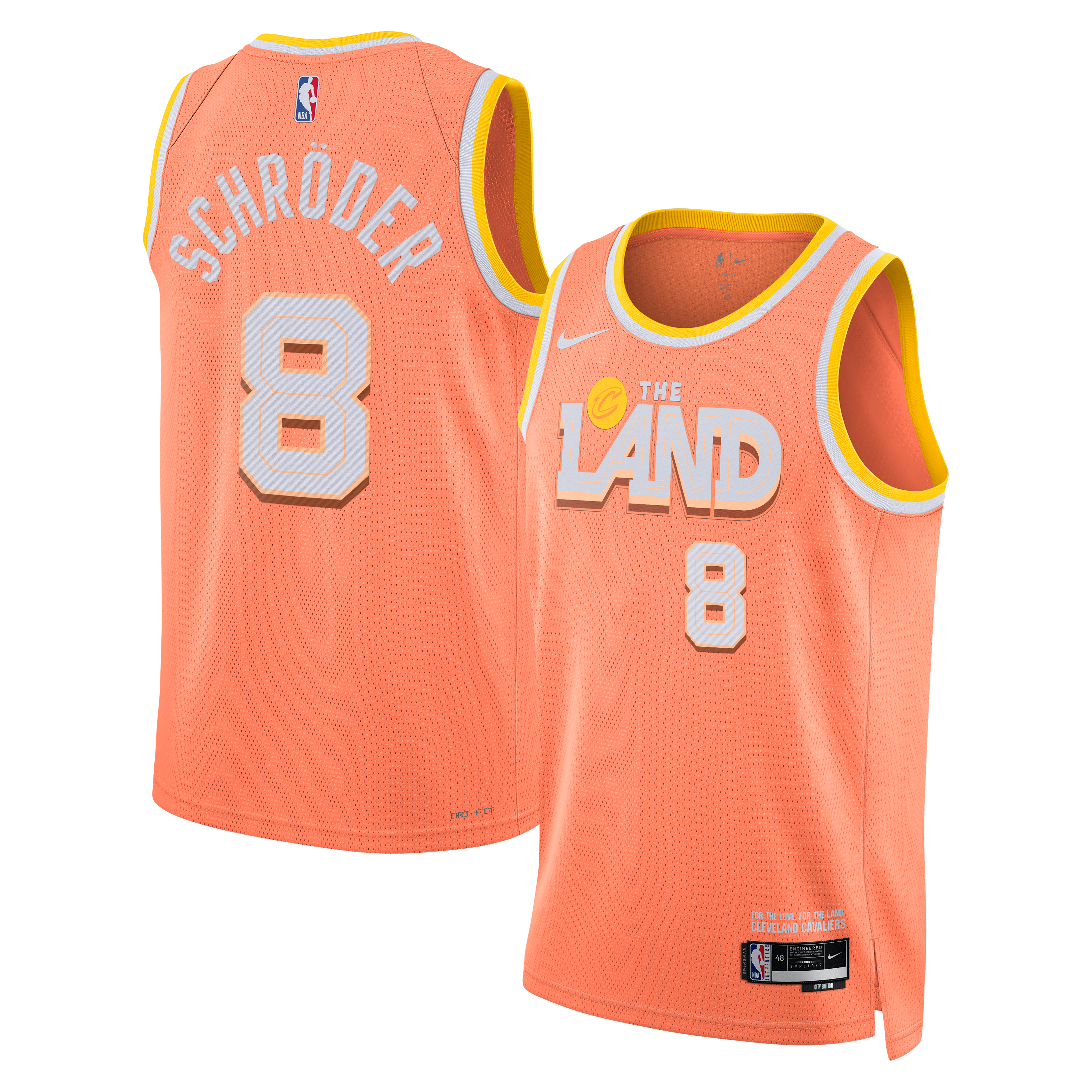 Dennis Schröder Cleveland Cavaliers 2025/26 City Edition Swingman Jersey - Orange - Unisex