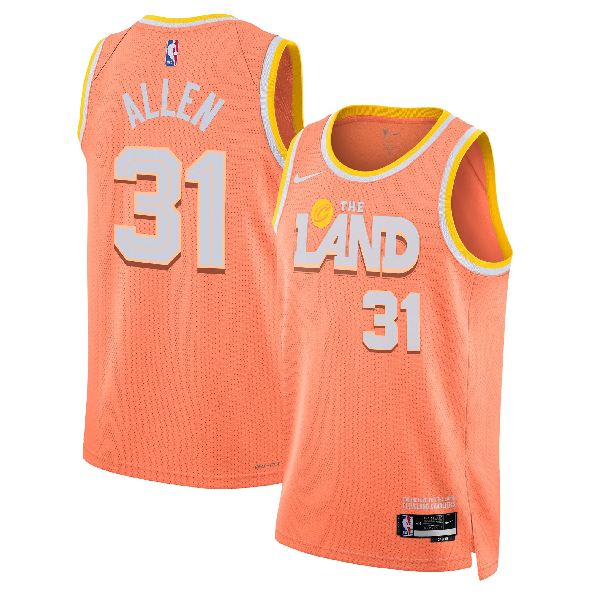 Jarrett Allen Cleveland Cavaliers 2025/26 City Edition Swingman Jersey - Orange - Unisex